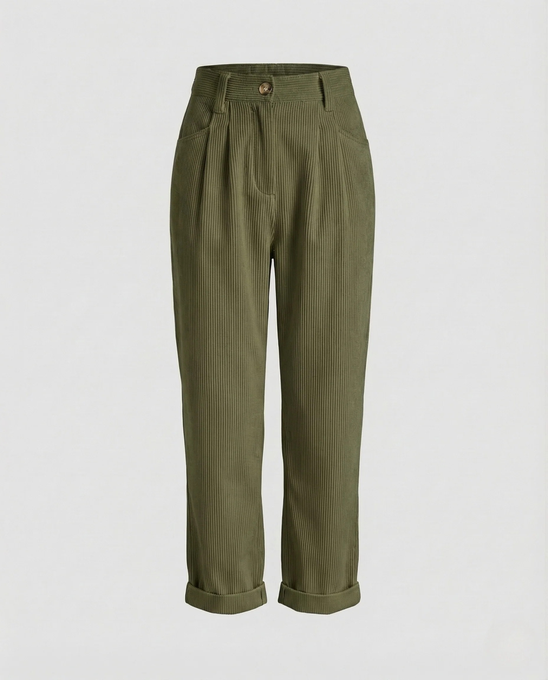 Damen Cordhose High Waist Umschlag - Image 8