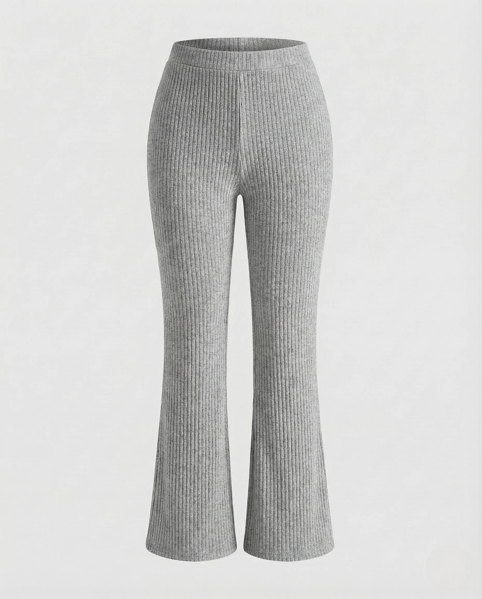 Damen Schlaghose Gerippt High Waist Strickhose - Image 7