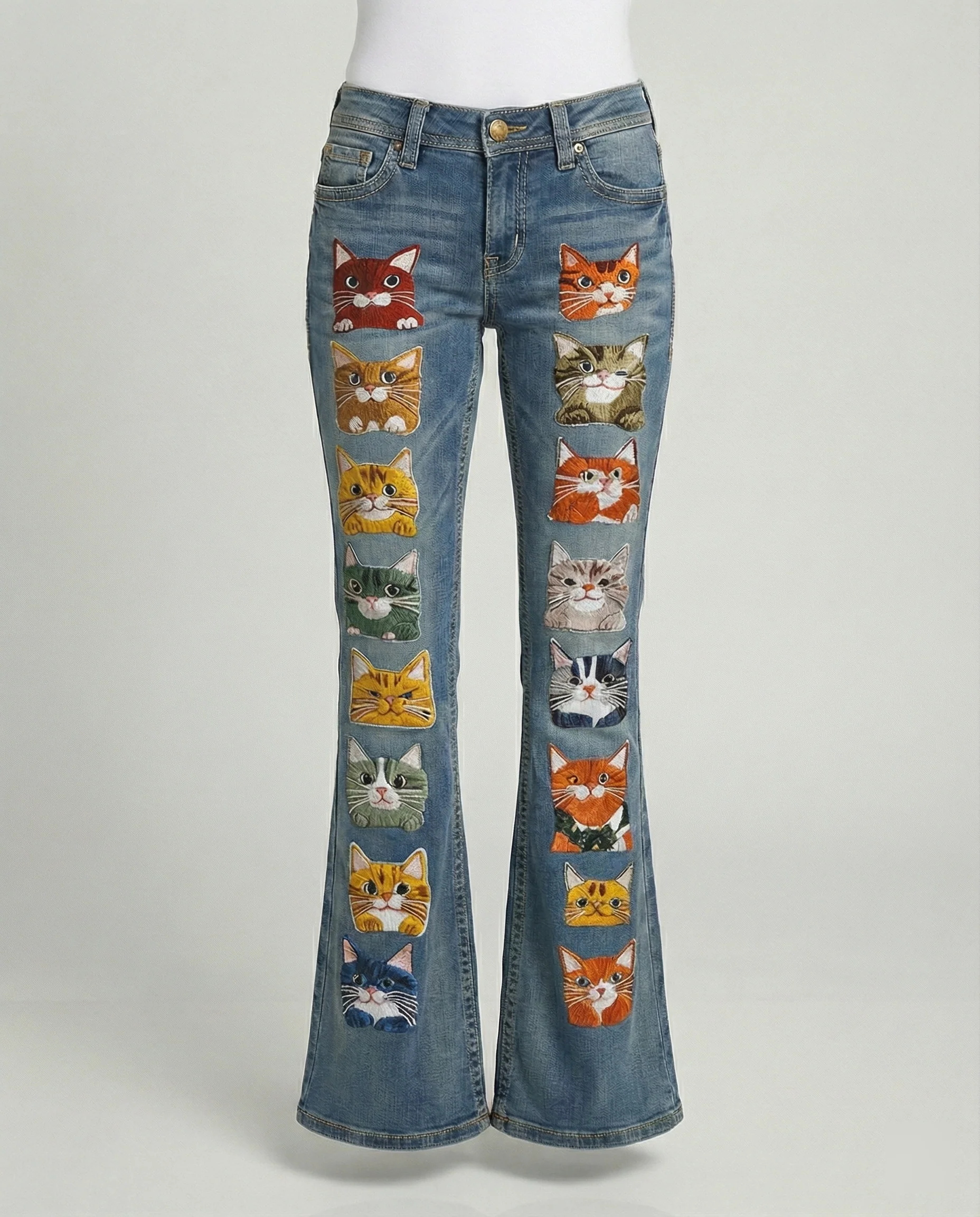 Damen Jeans High Waist Stickerei - Image 14