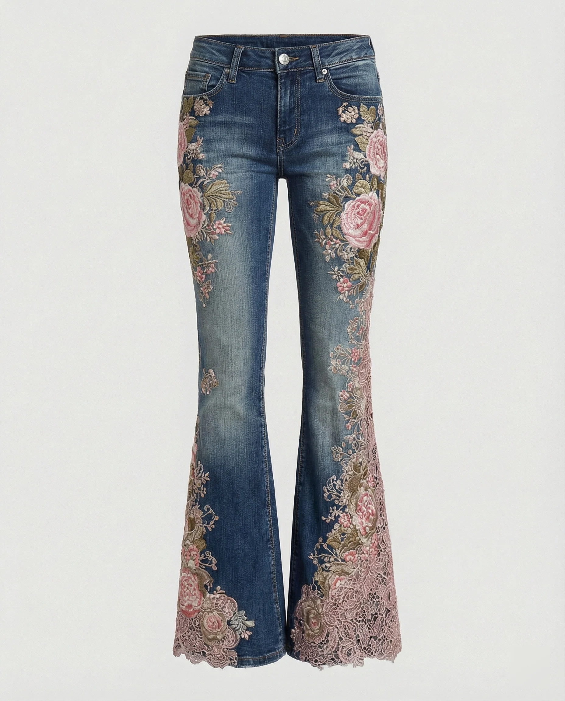 Damen Jeans High Waist Stickerei - Image 18