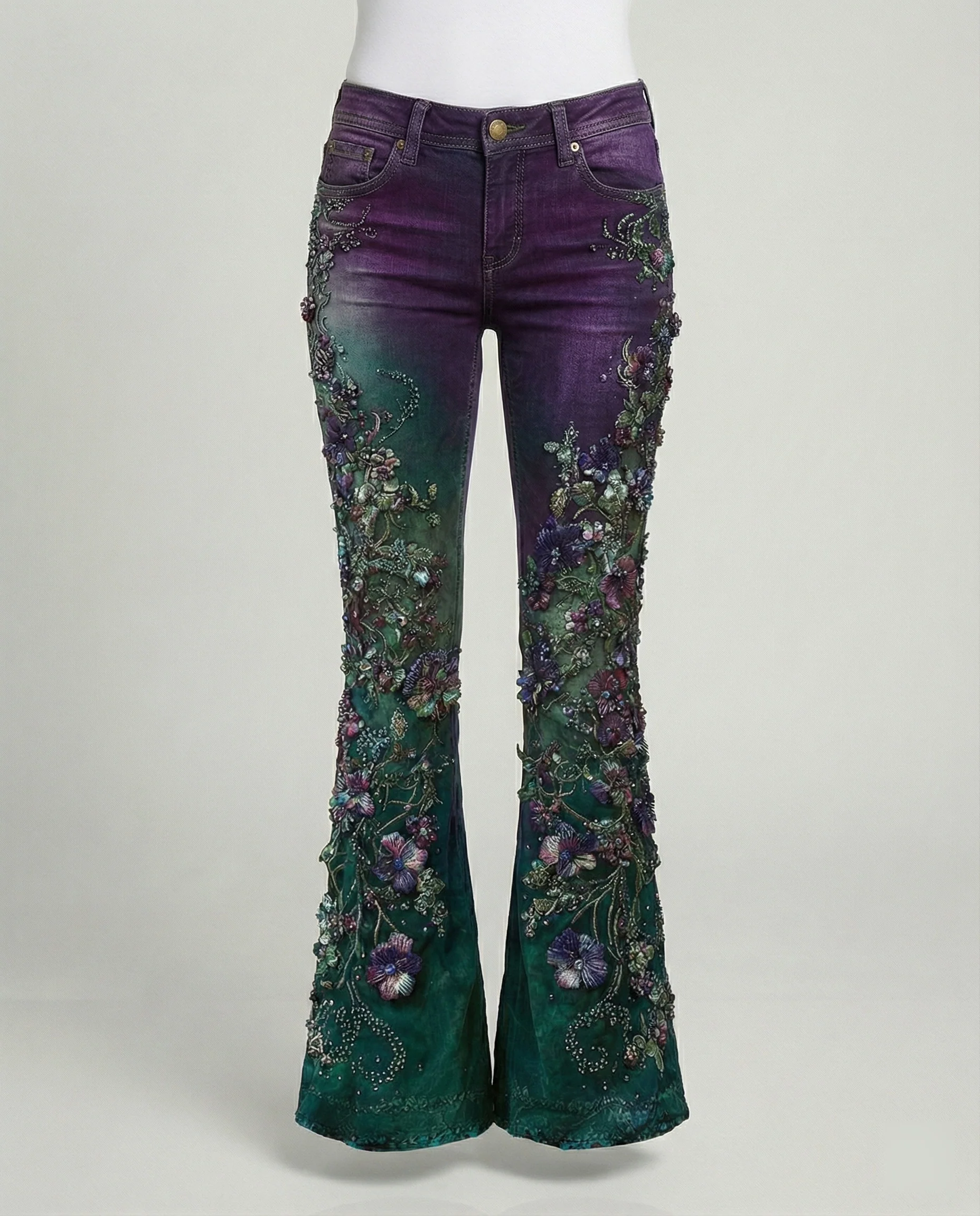 Damen Jeans High Waist Stickerei - Image 8