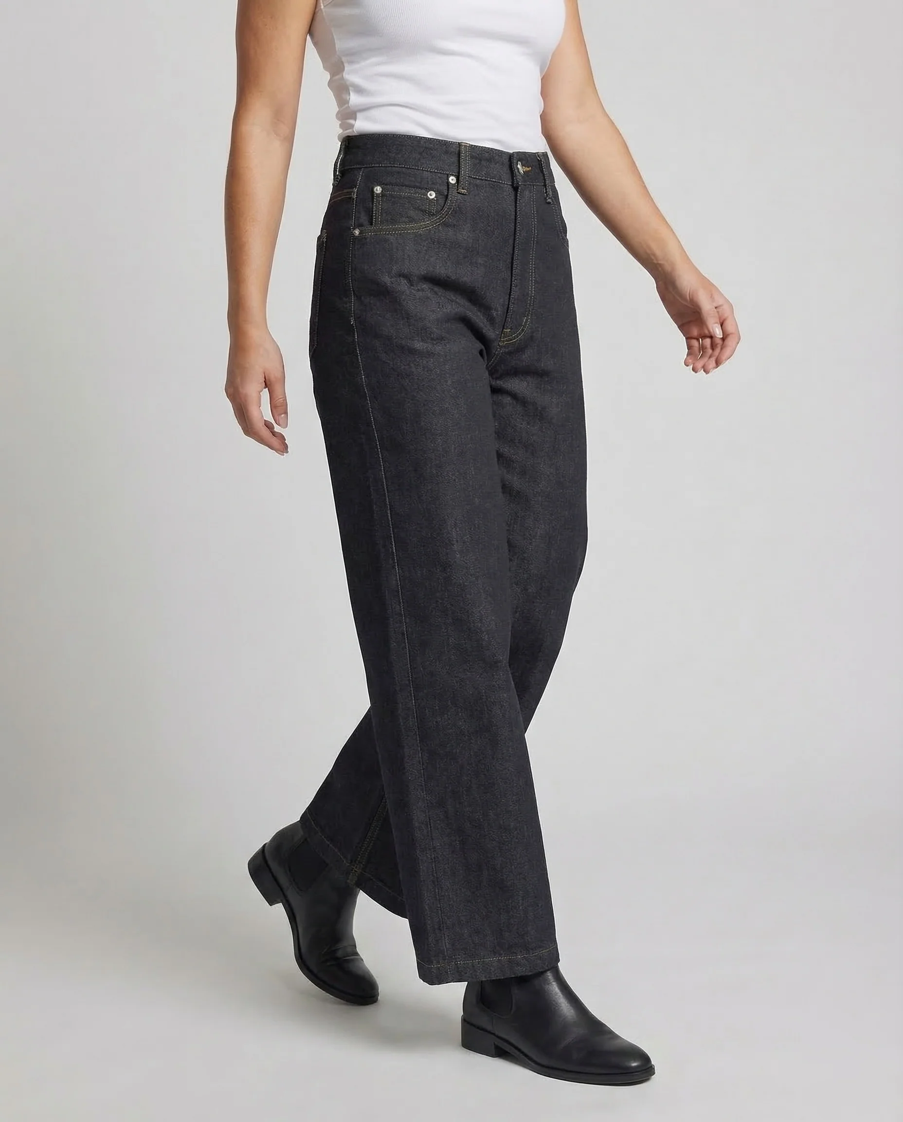 Damen Denim Hose High Waist Gerade - Image 2