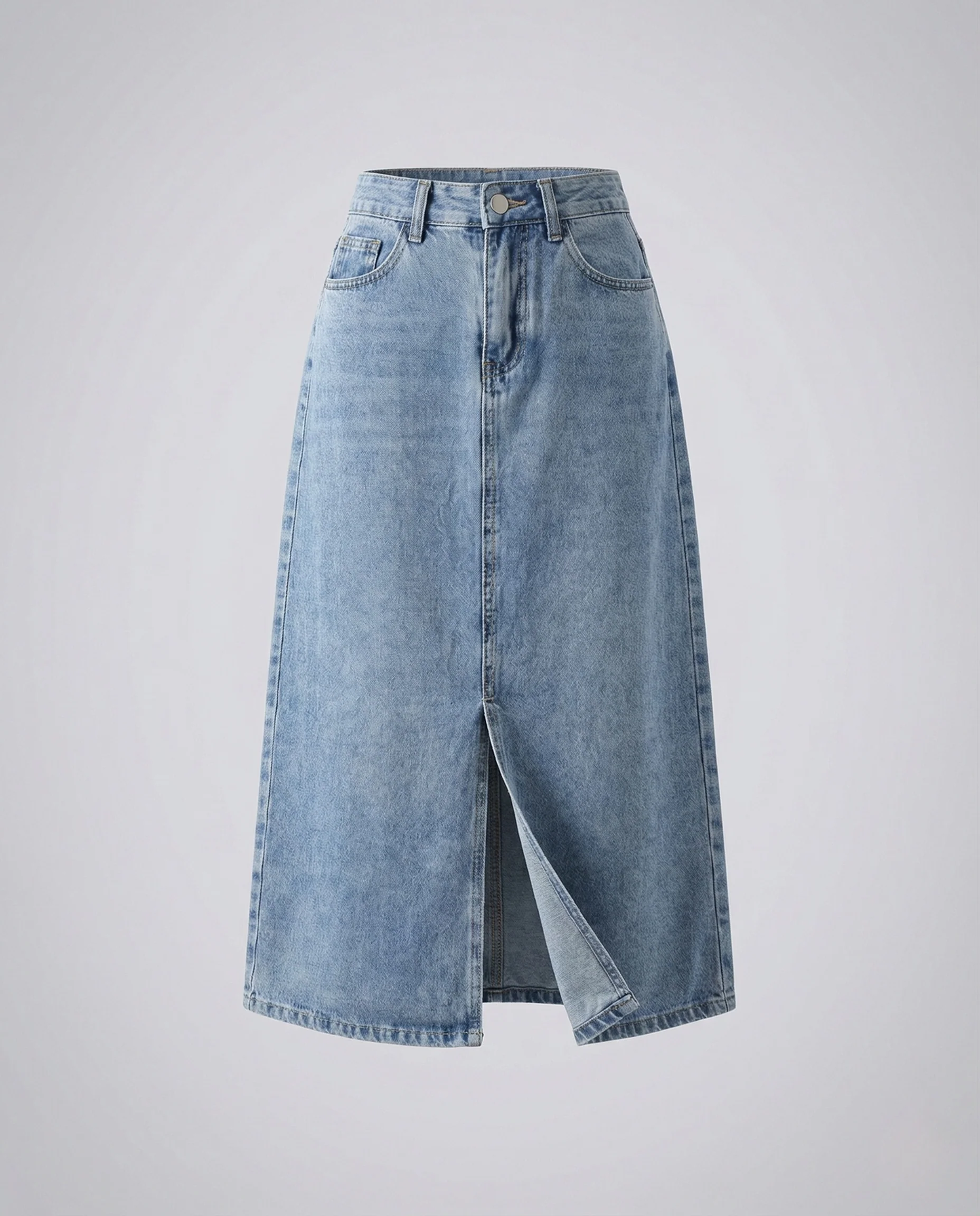 Damen A-Linien Jeansrock mit Schlitz - Image 5