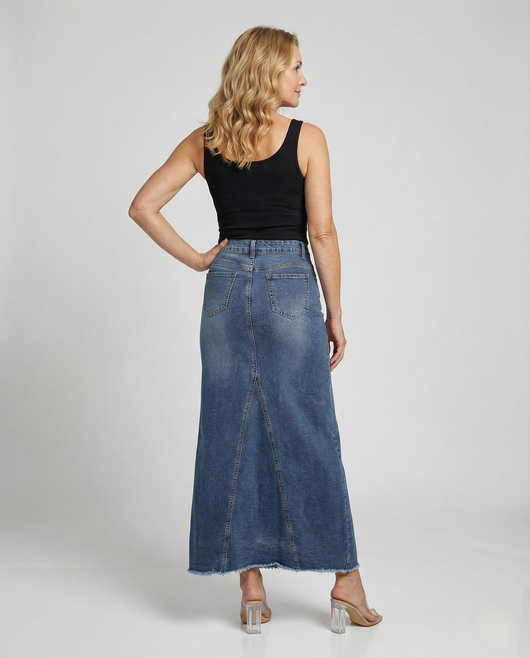 Maxirock Damen Jeans High Waist - Image 3
