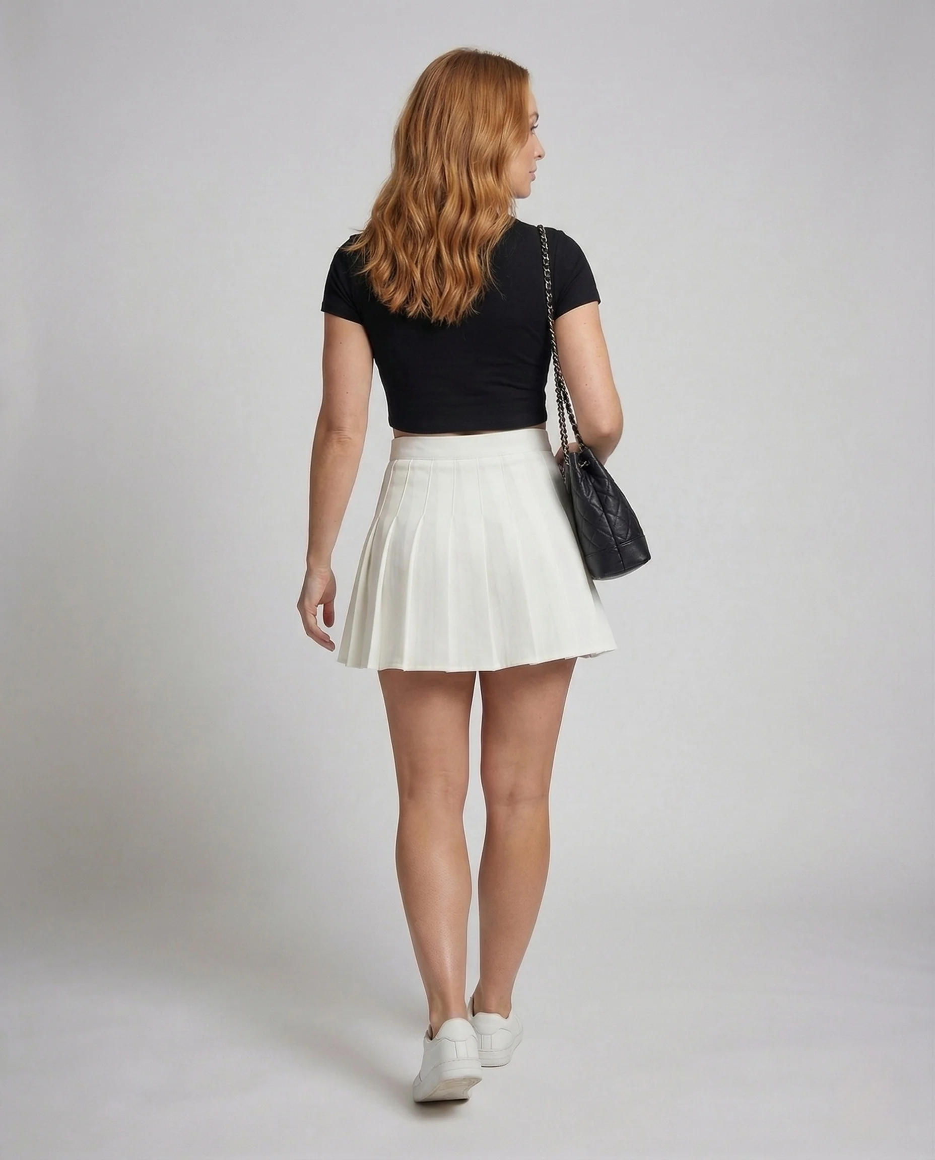 Damen Minirock Plissee High Waist - Image 4