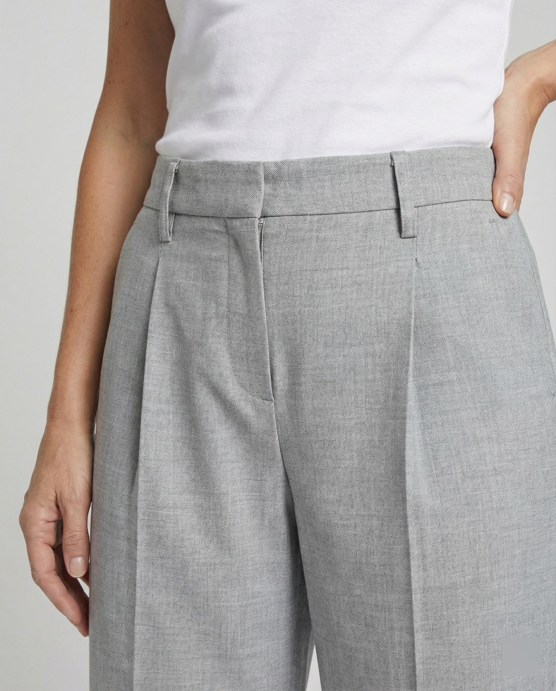 Anzughose Weit High Waist Mit Bügelfalte Damen - Image 3