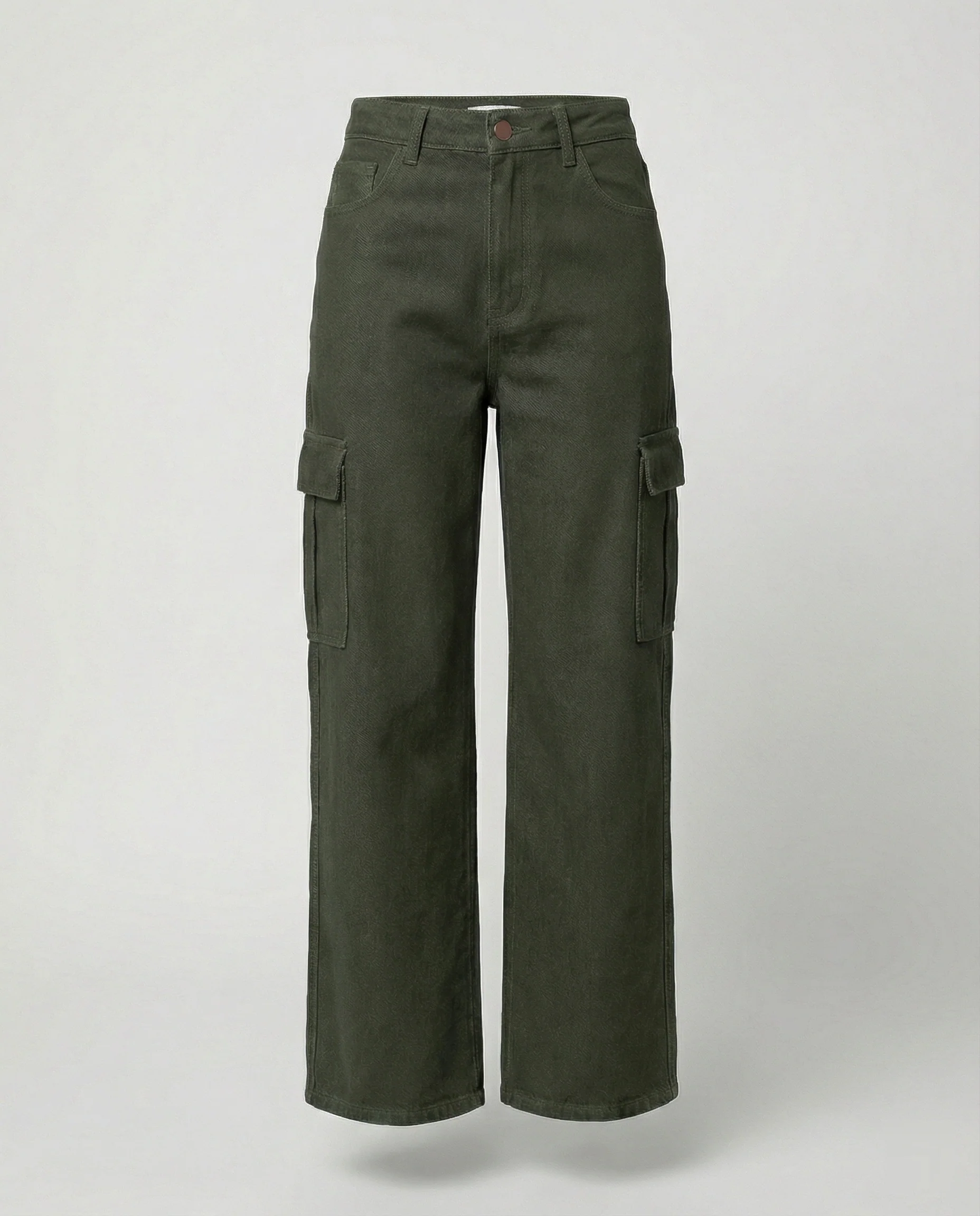 Damen nan hohes Taillen-Jeansmodell im Baggy-Palazzo-Schnitt mit Cargo-Klappentasche und formgebenden Abnähern Heidi-Mode - Image 7