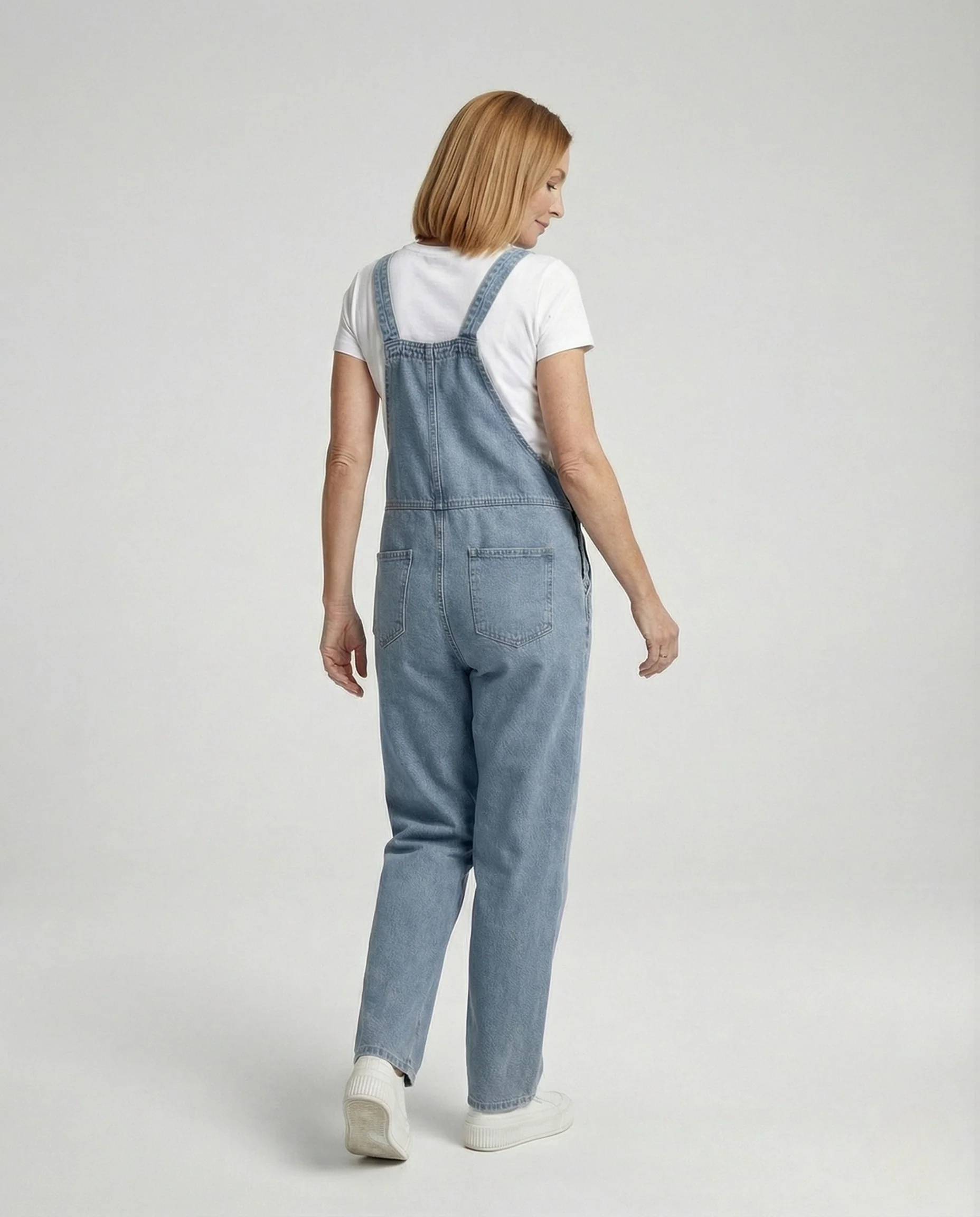 Freizeitkleidung Damen Jeans Latzhose Weit - Image 2