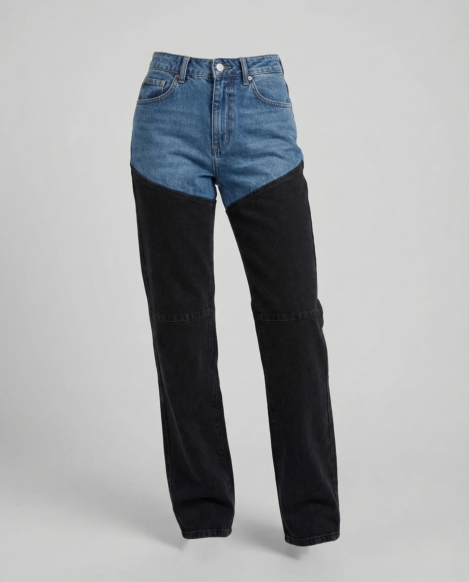 Damen Jeans High Waist Gerades Bein Shorts Einsatz - Image 5