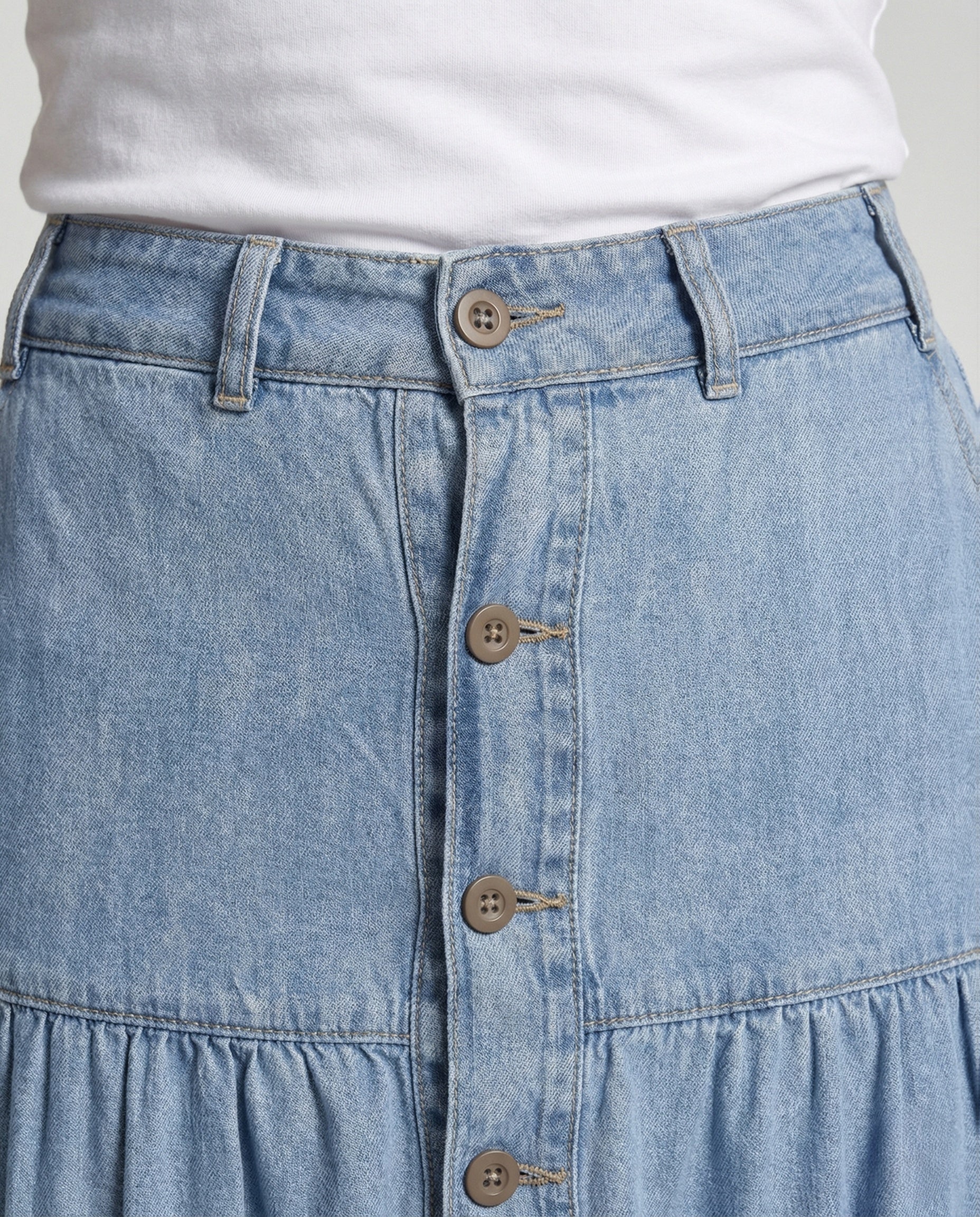 Jeans Stufenrock Damen A-Linie - Image 4