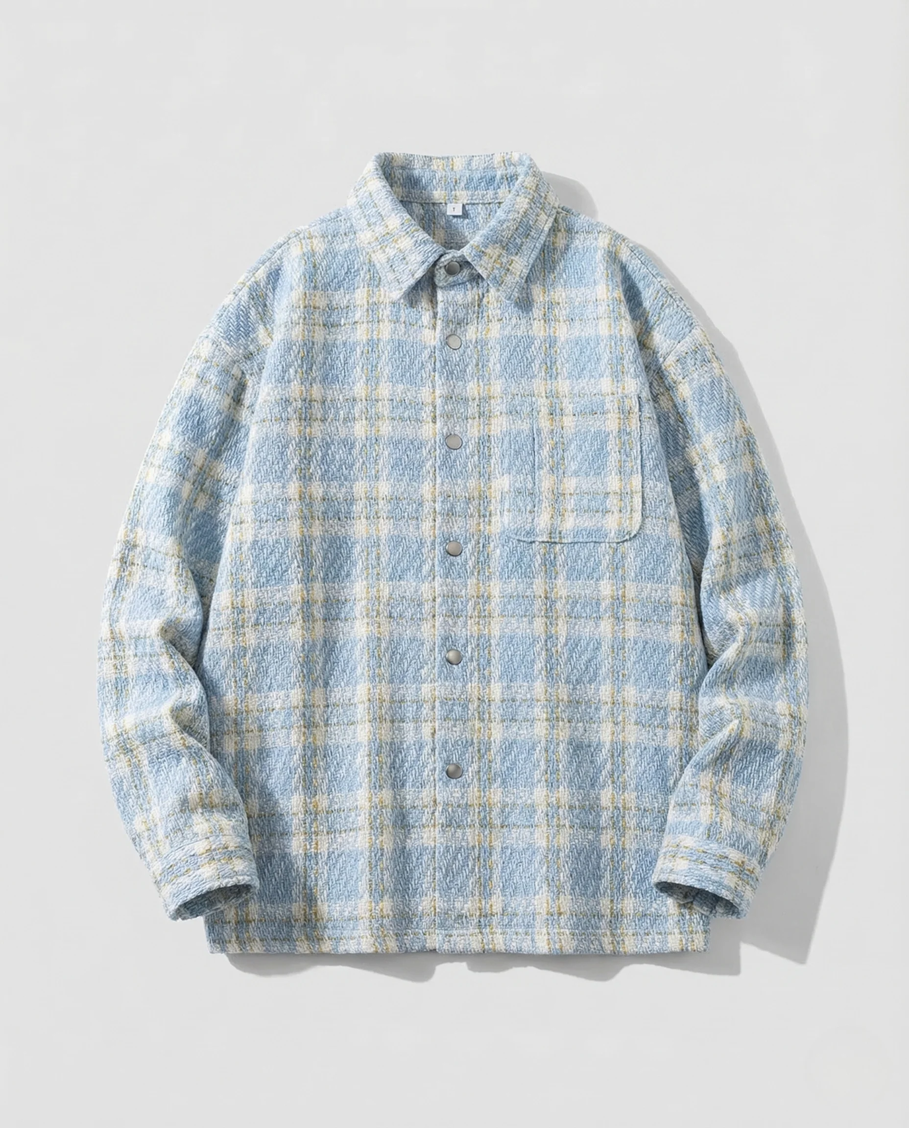 Damen Bouclé Overshirt Kariert - Image 5