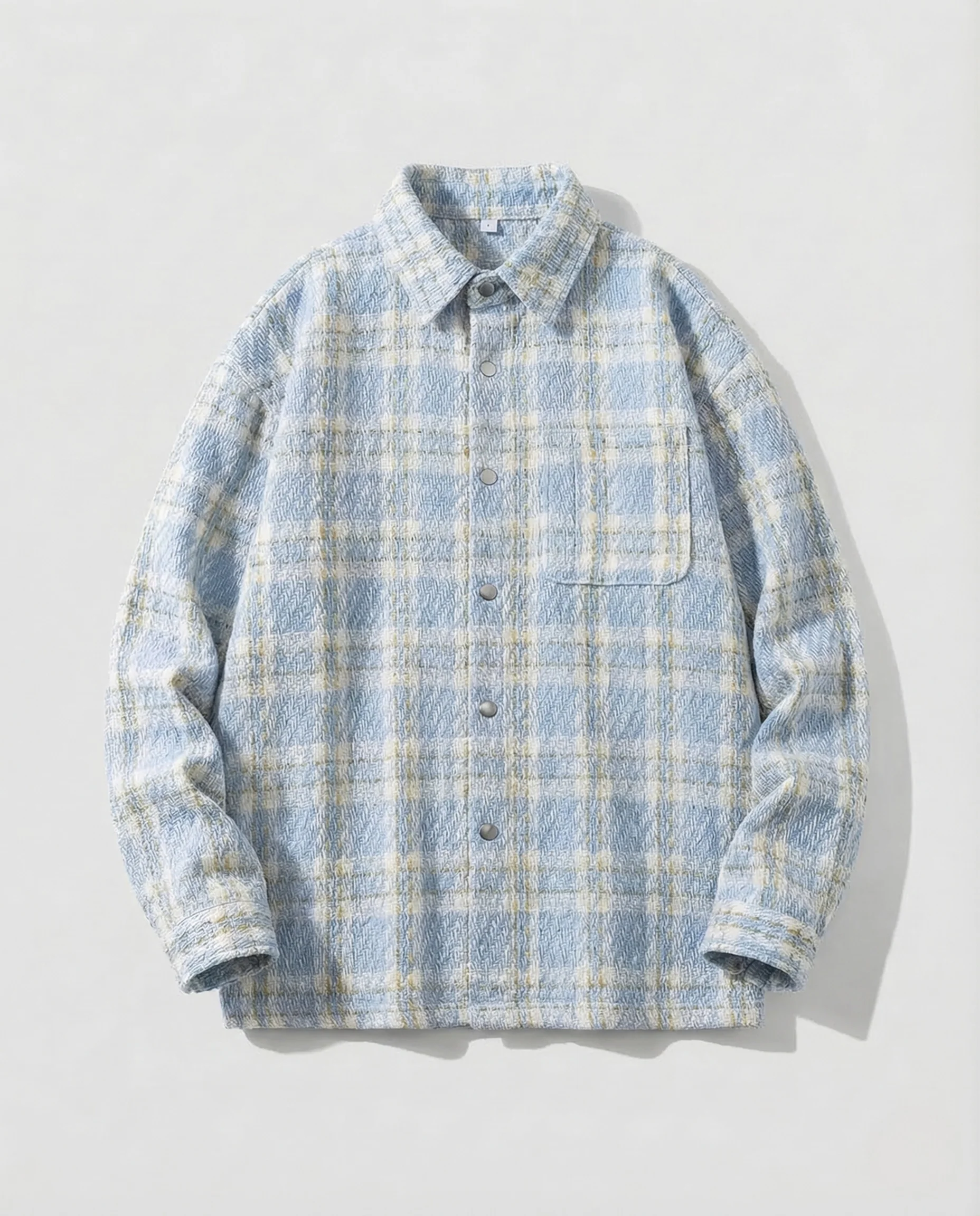 Damen Bouclé Overshirt Kariert - Image 6