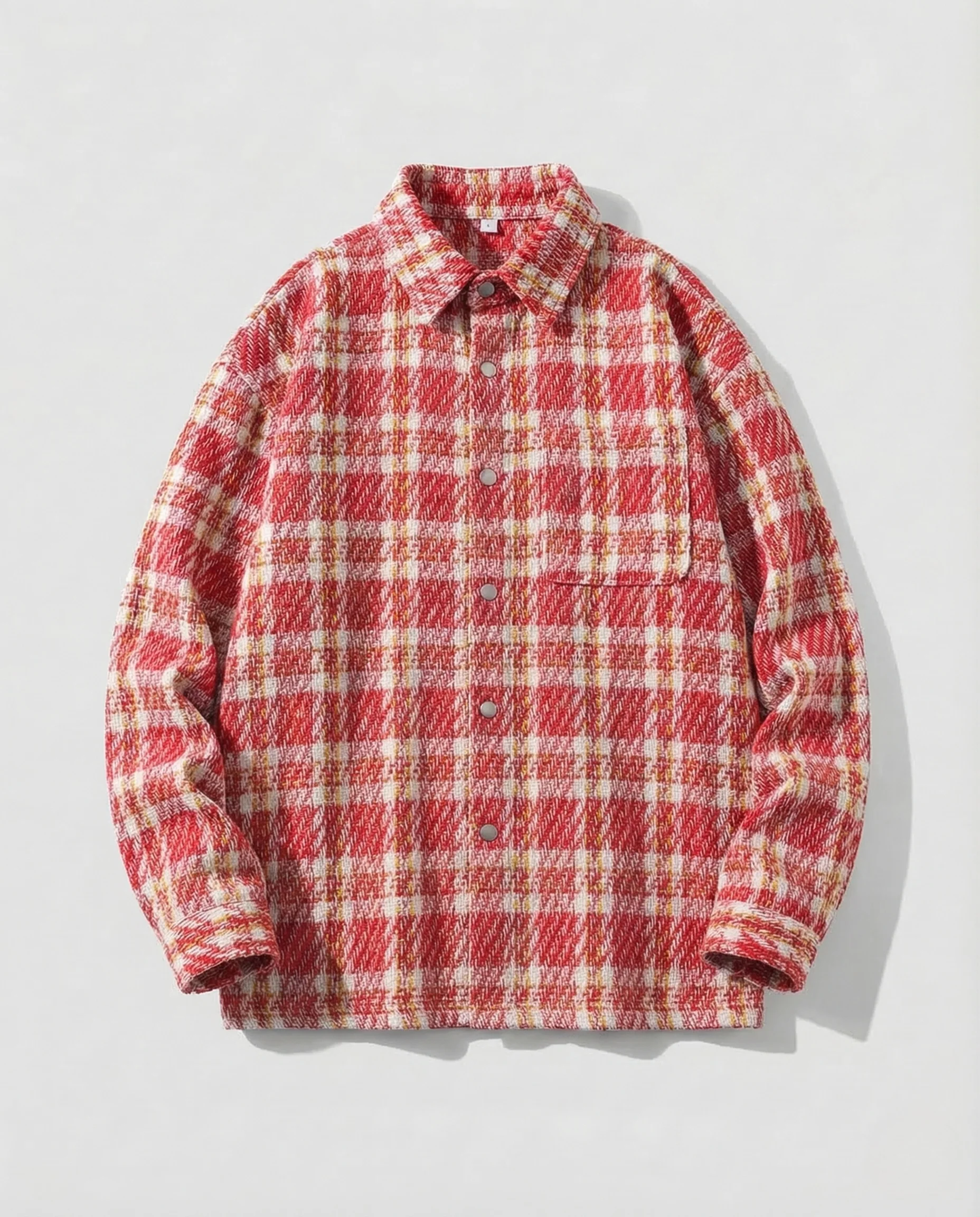 Damen Bouclé Overshirt Kariert - Image 7