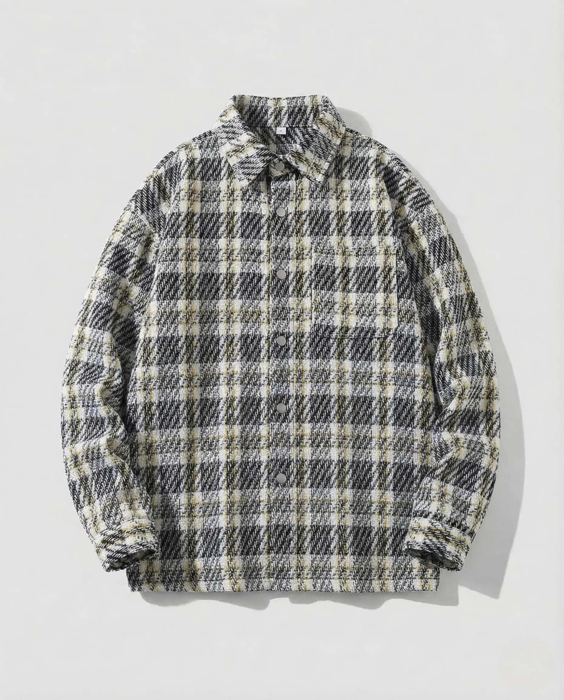 Damen Bouclé Overshirt Kariert - Image 8