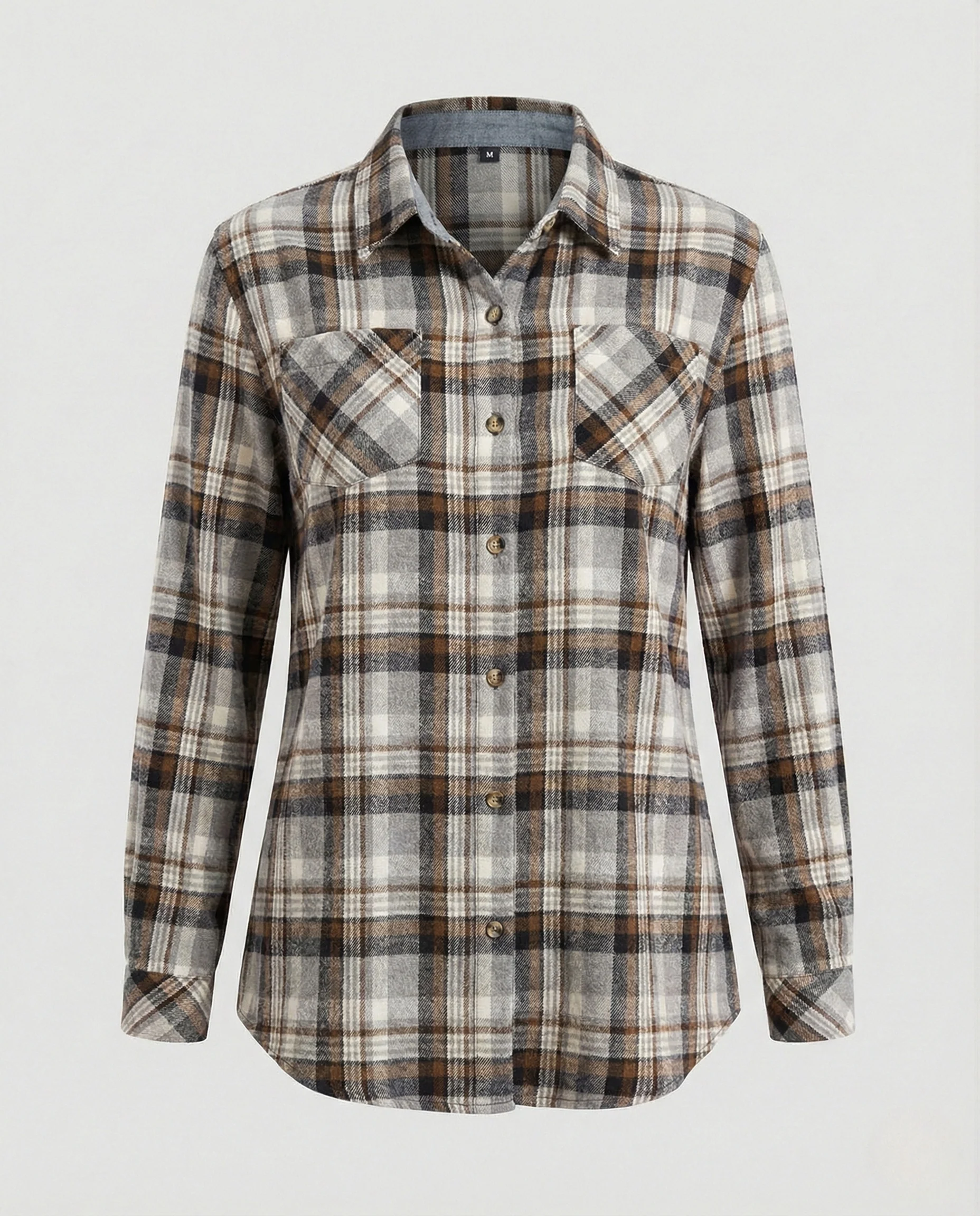 Damen Flanellhemd Knotenfront - Image 13