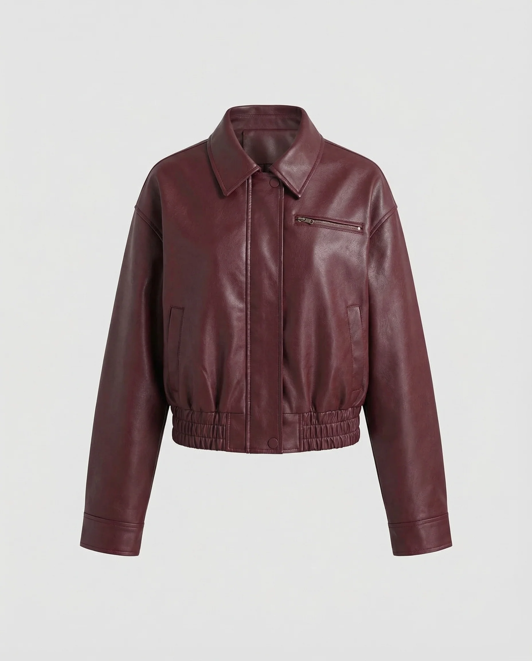 Damen Cropped Lederjacke Boxy - Image 5