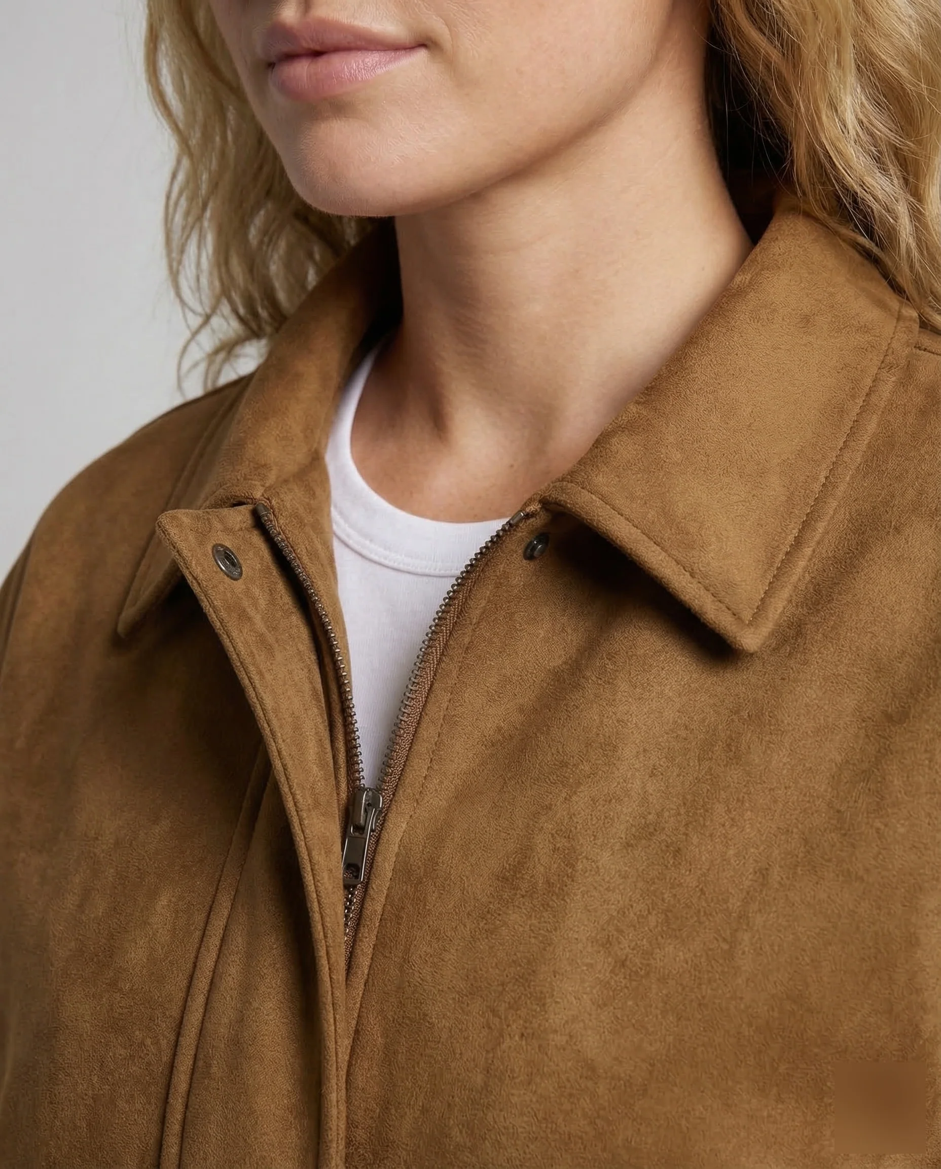 Damen Velourslederjacke Kastig - Image 3