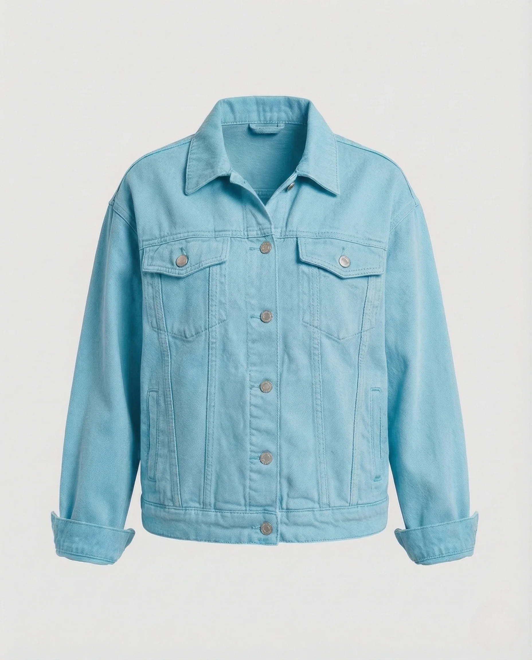 Damen Jeansjacke Oversize Brusttaschen - Image 10