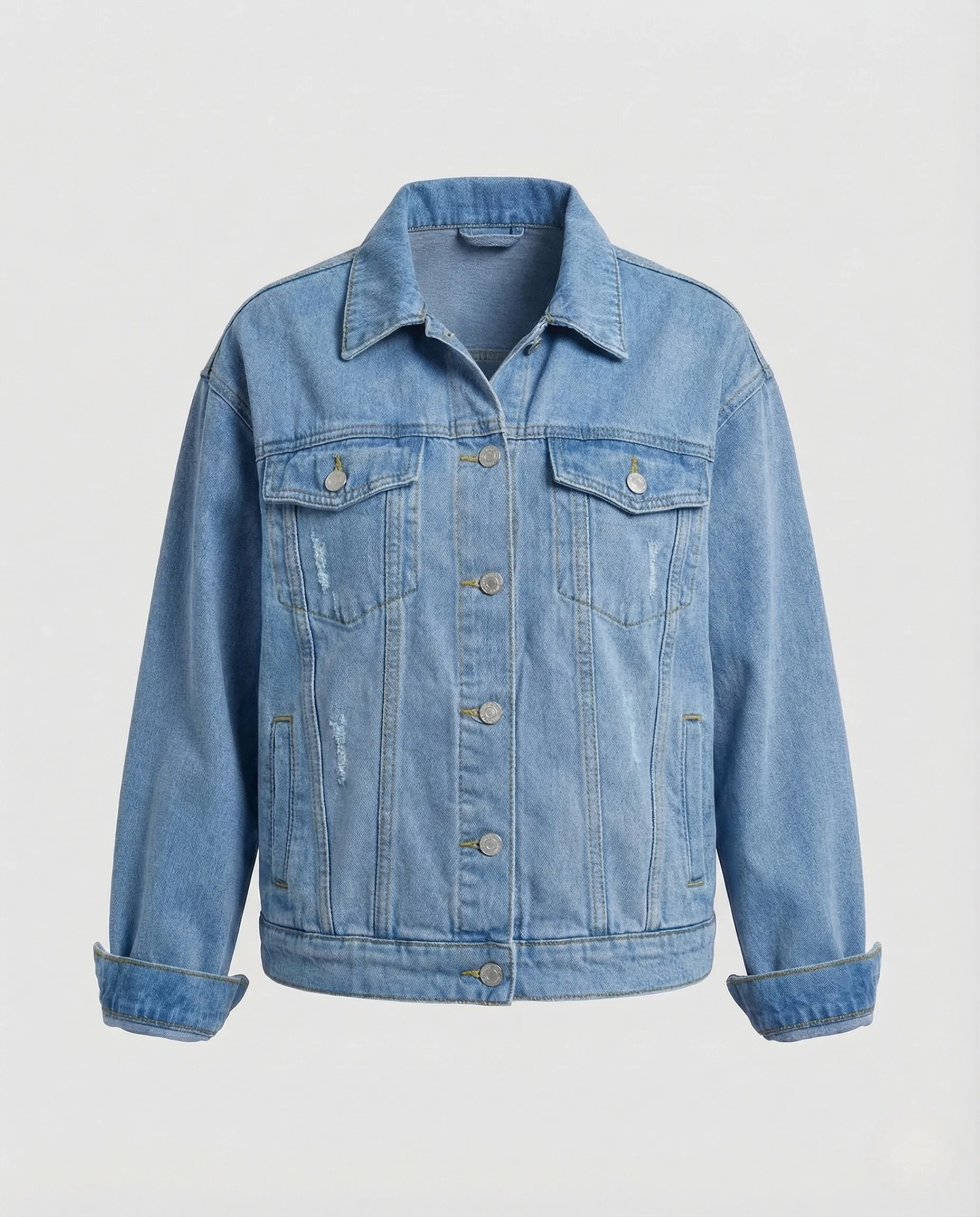 Damen Jeansjacke Oversize Brusttaschen - Image 11