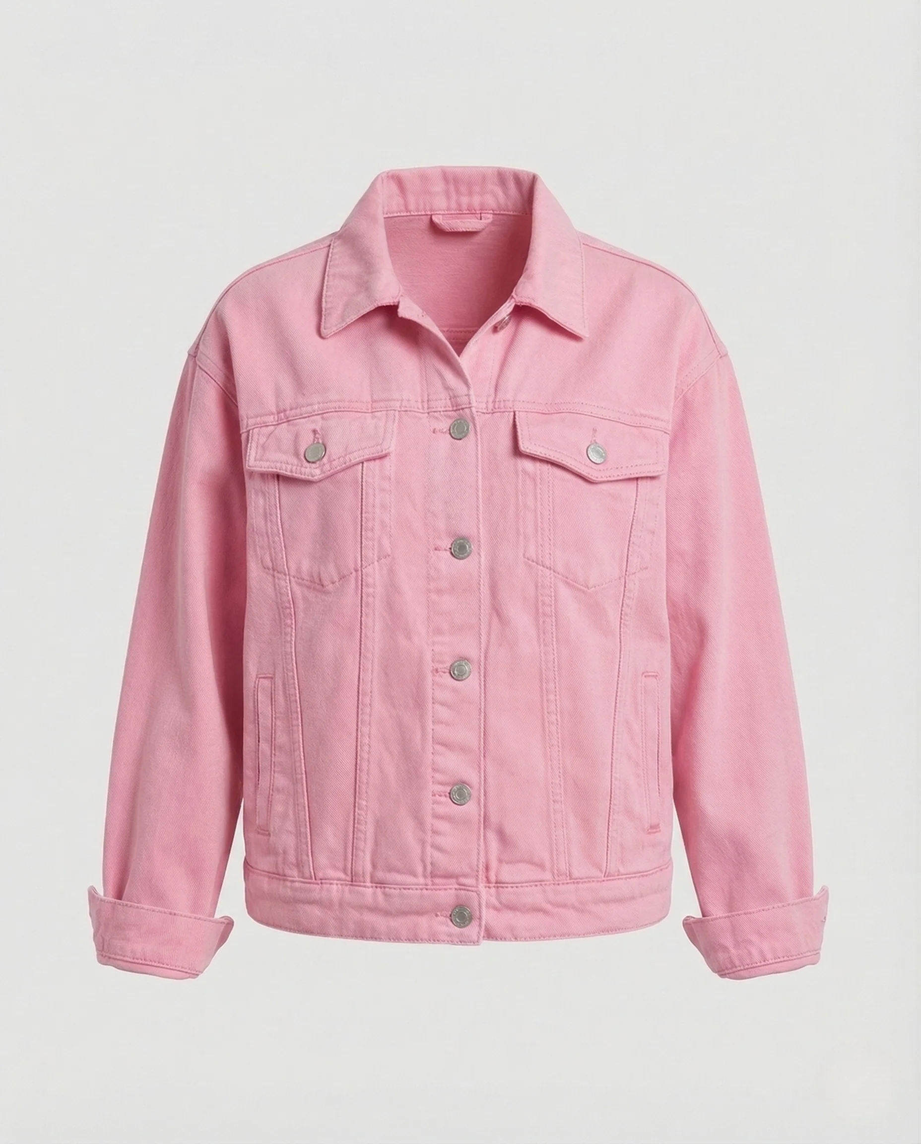 Damen Jeansjacke Oversize Brusttaschen - Image 14