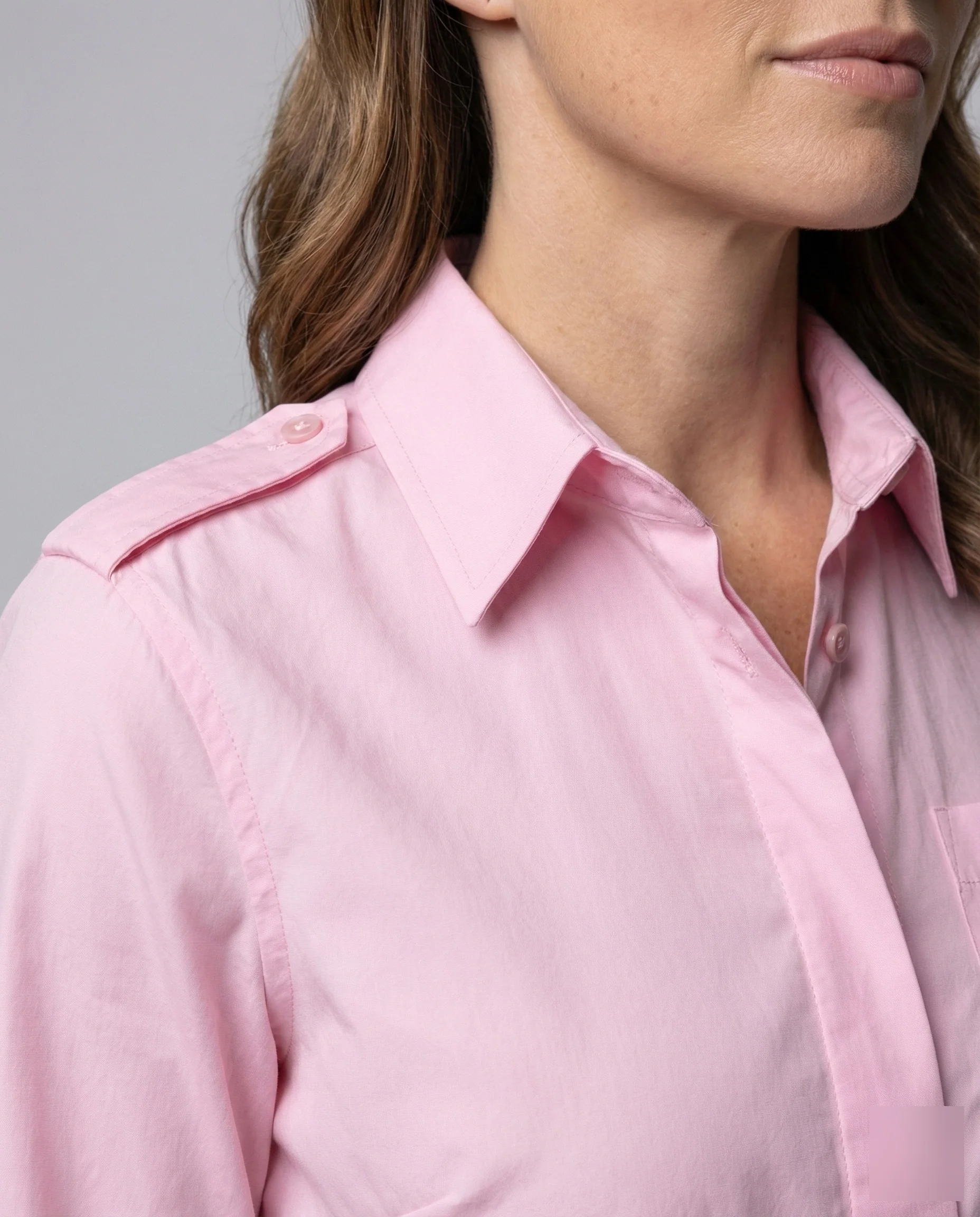 Blusentop Damen aus Popeline mit Hemdkragen - Image 3