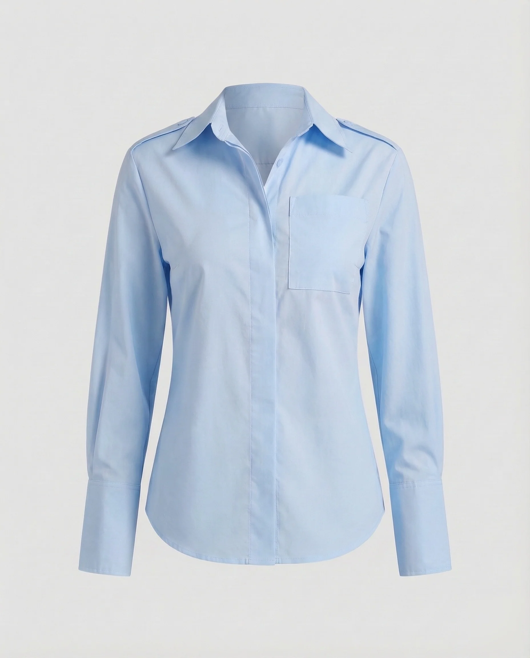 Blusentop Damen aus Popeline mit Hemdkragen - Image 6