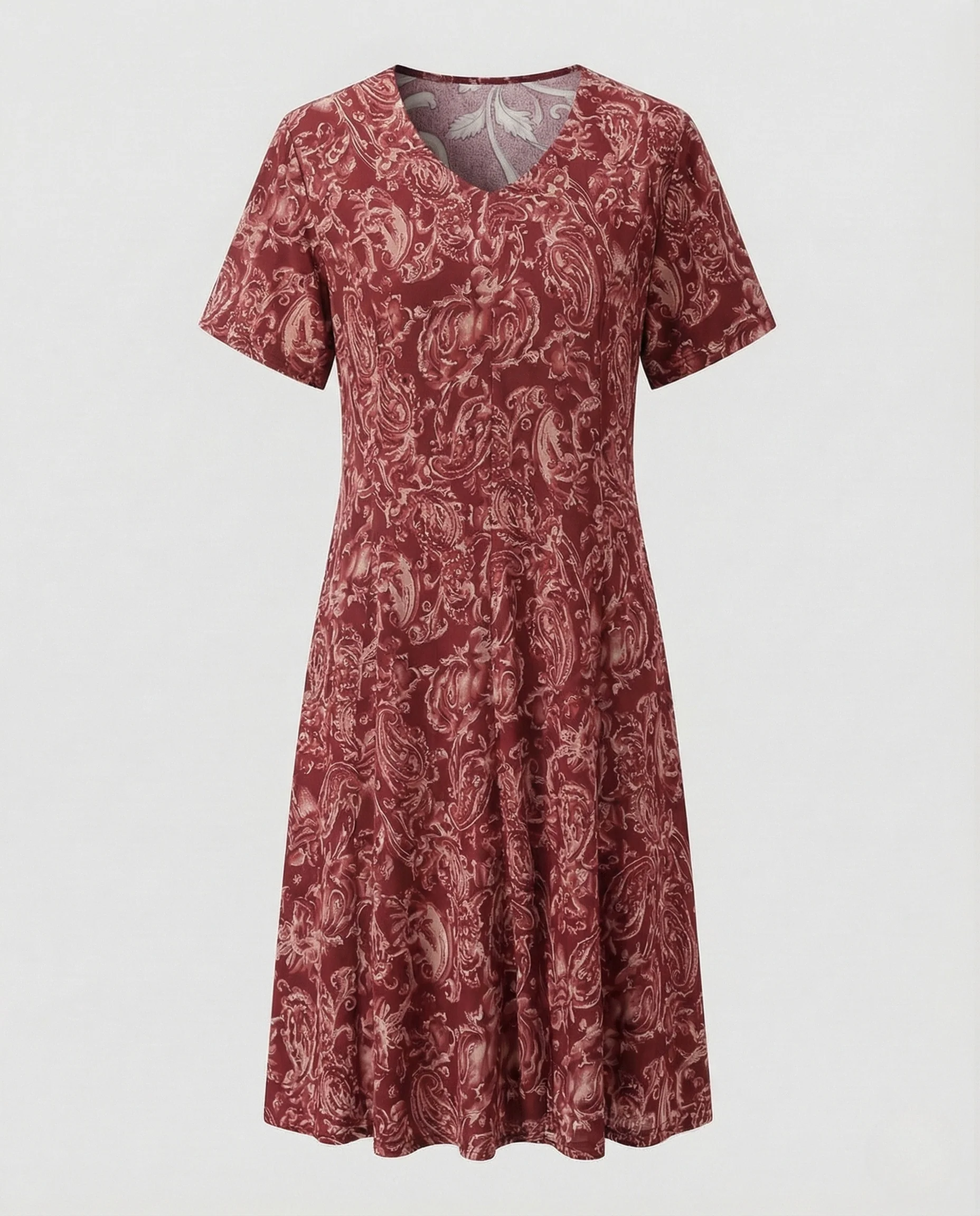 Damen Knielanges A-Linien Kleid mit Ornamentdruck - Image 5