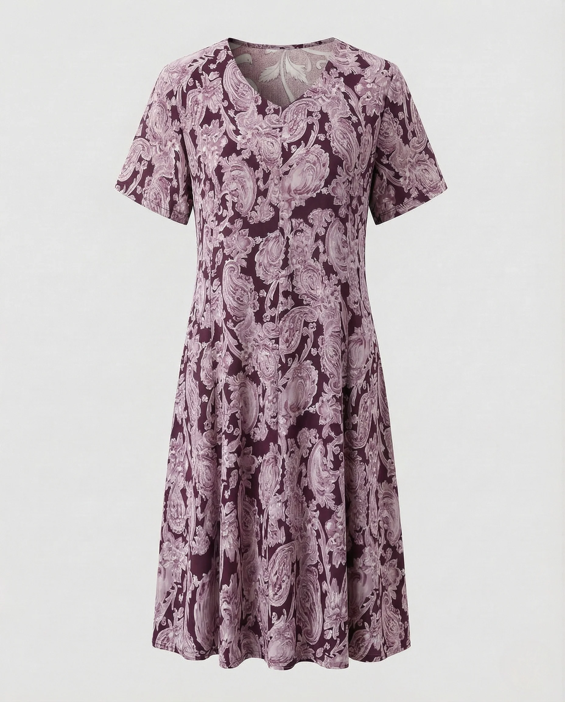 Damen Knielanges A-Linien Kleid mit Ornamentdruck - Image 7