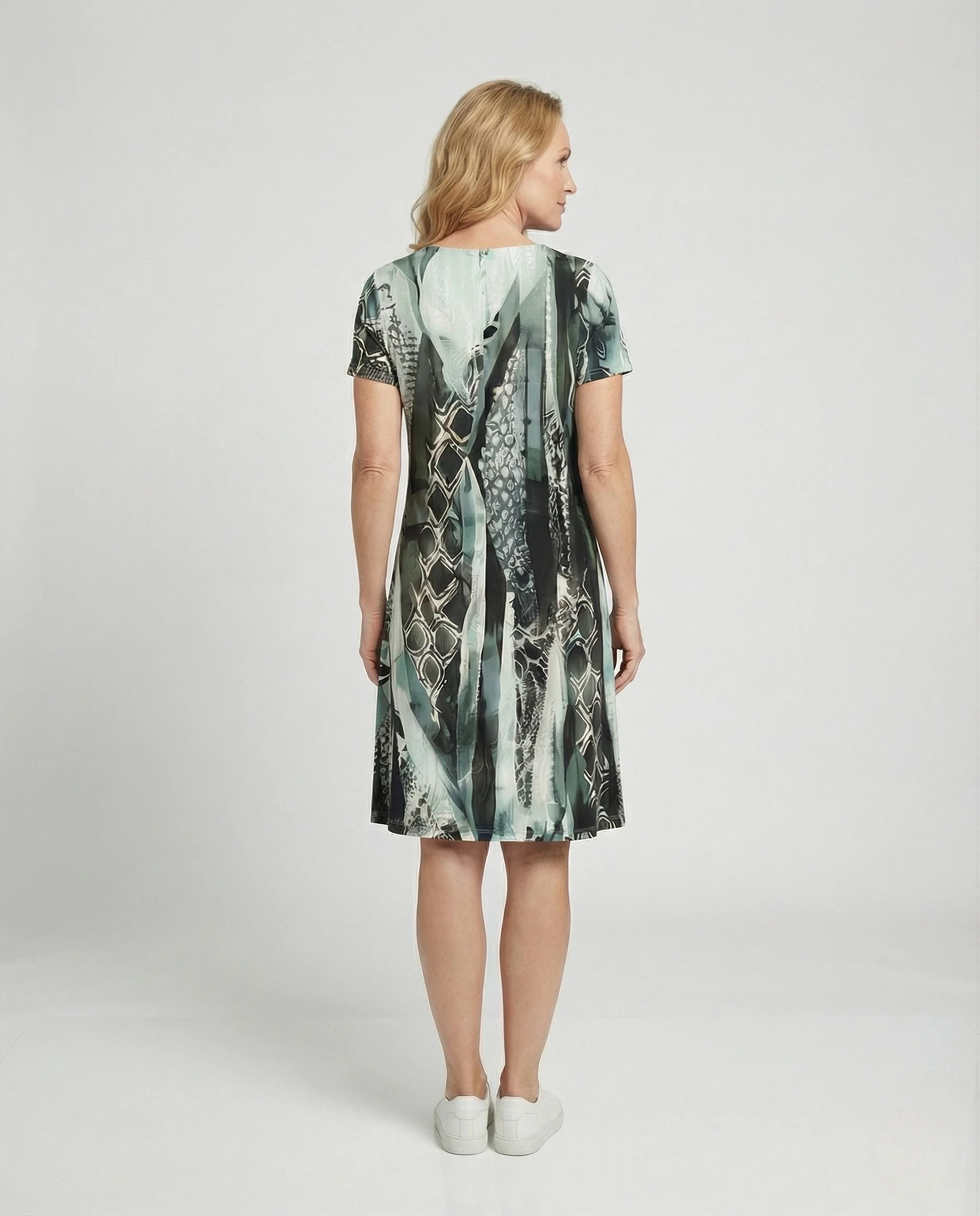 Knielanges A-Linienkleid Viskosejersey Damen - Image 4