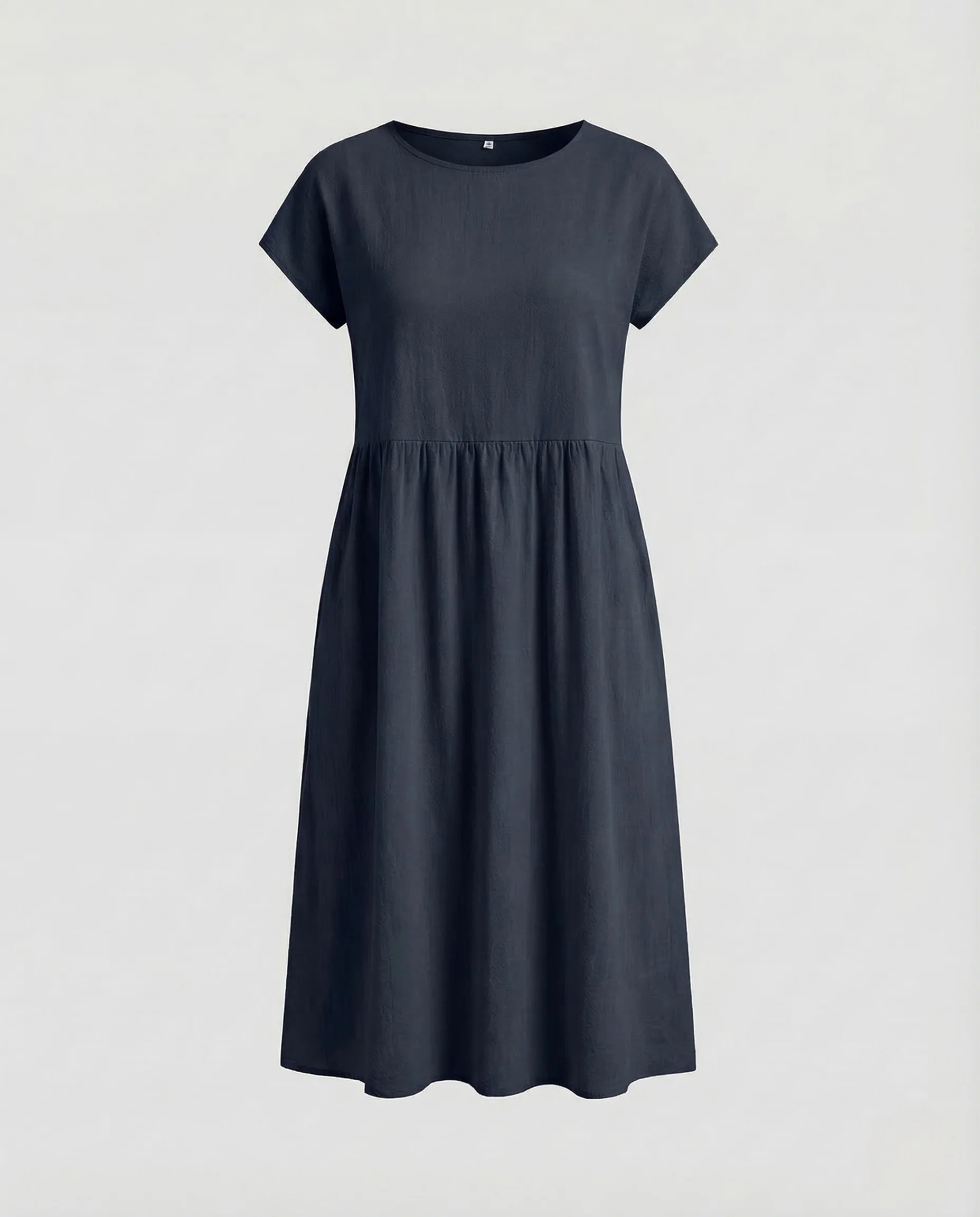Damen Babydoll Kleid Knielang Taschen - Image 12