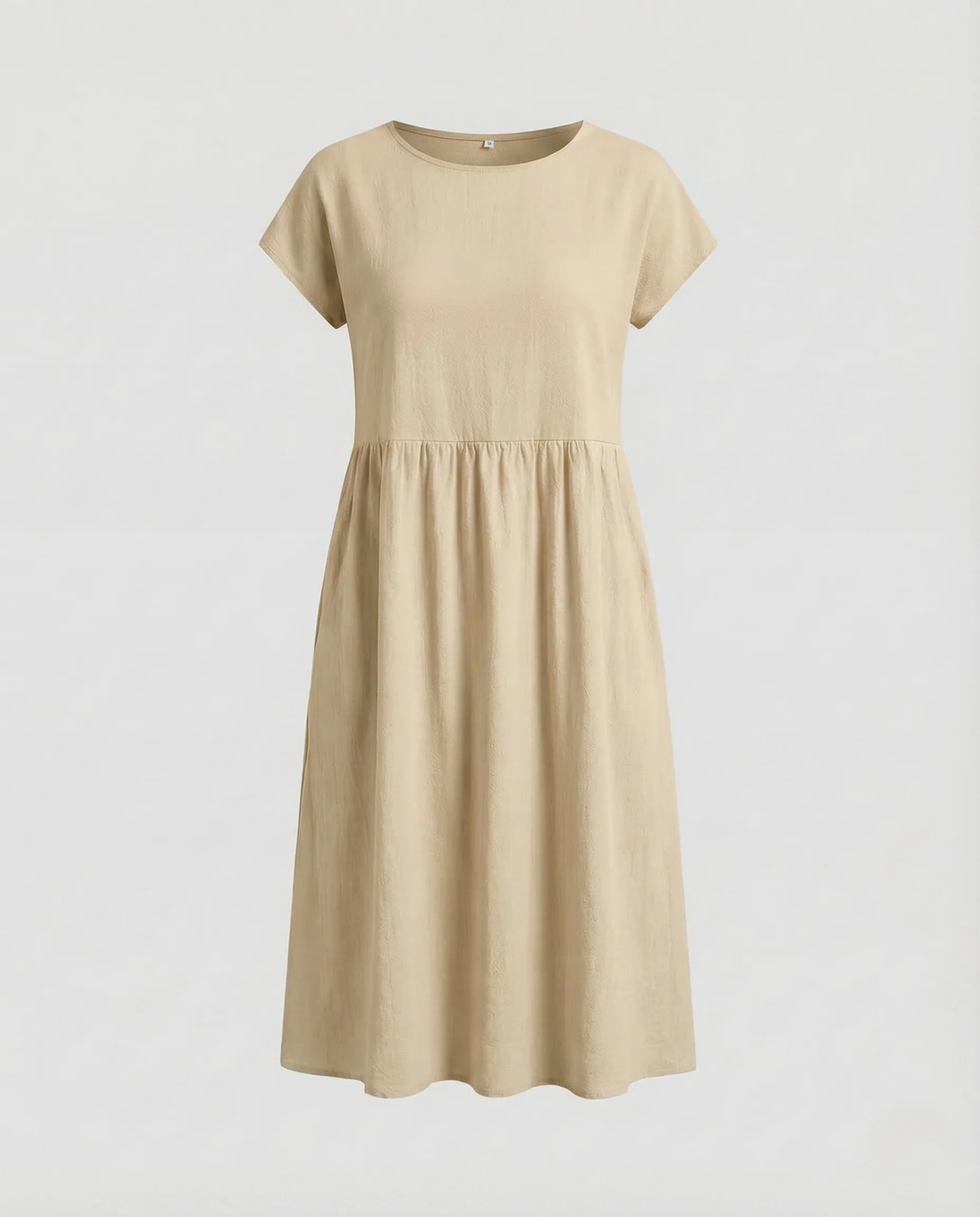 Damen Babydoll Kleid Knielang Taschen - Image 6