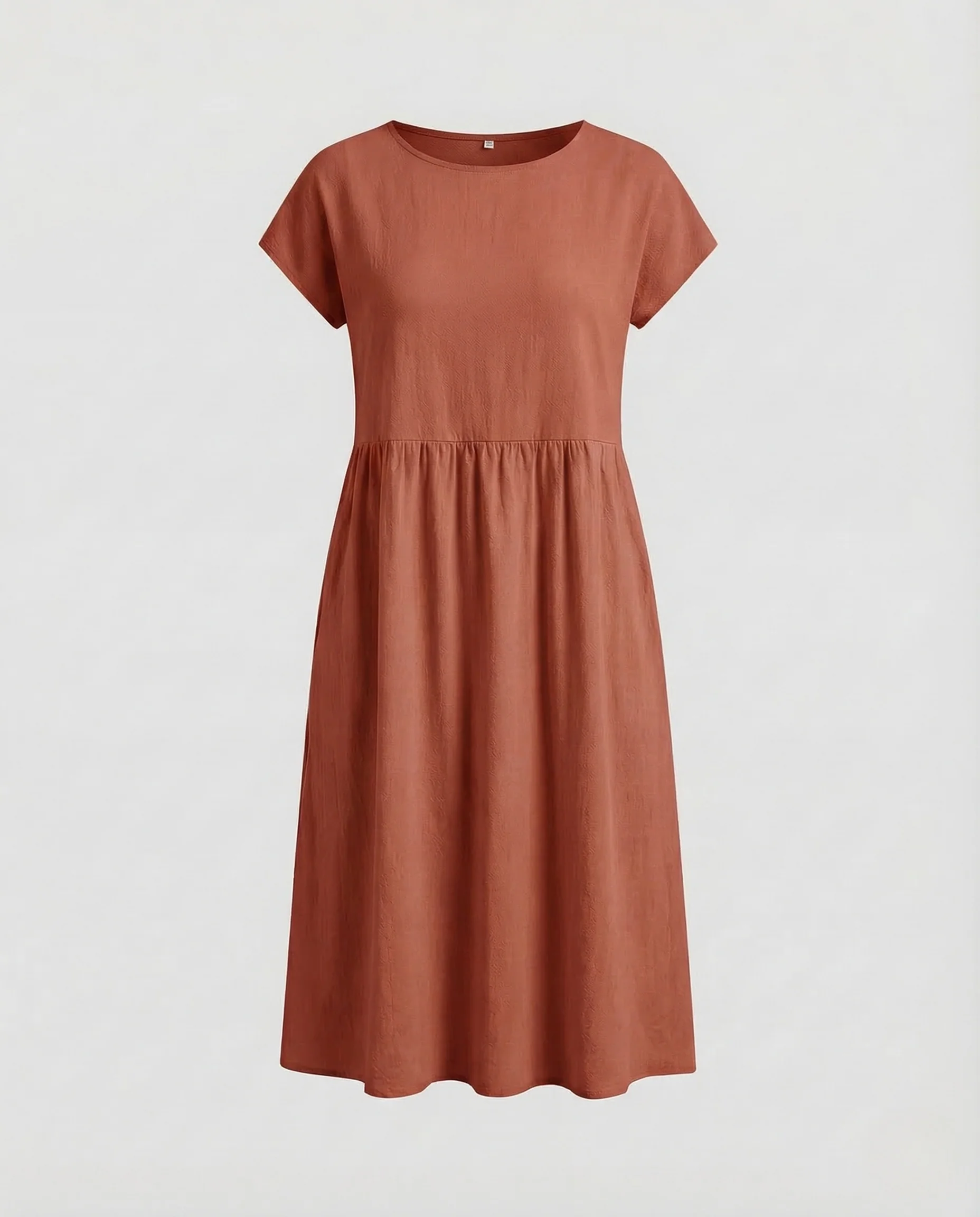 Damen Babydoll Kleid Knielang Taschen - Image 7