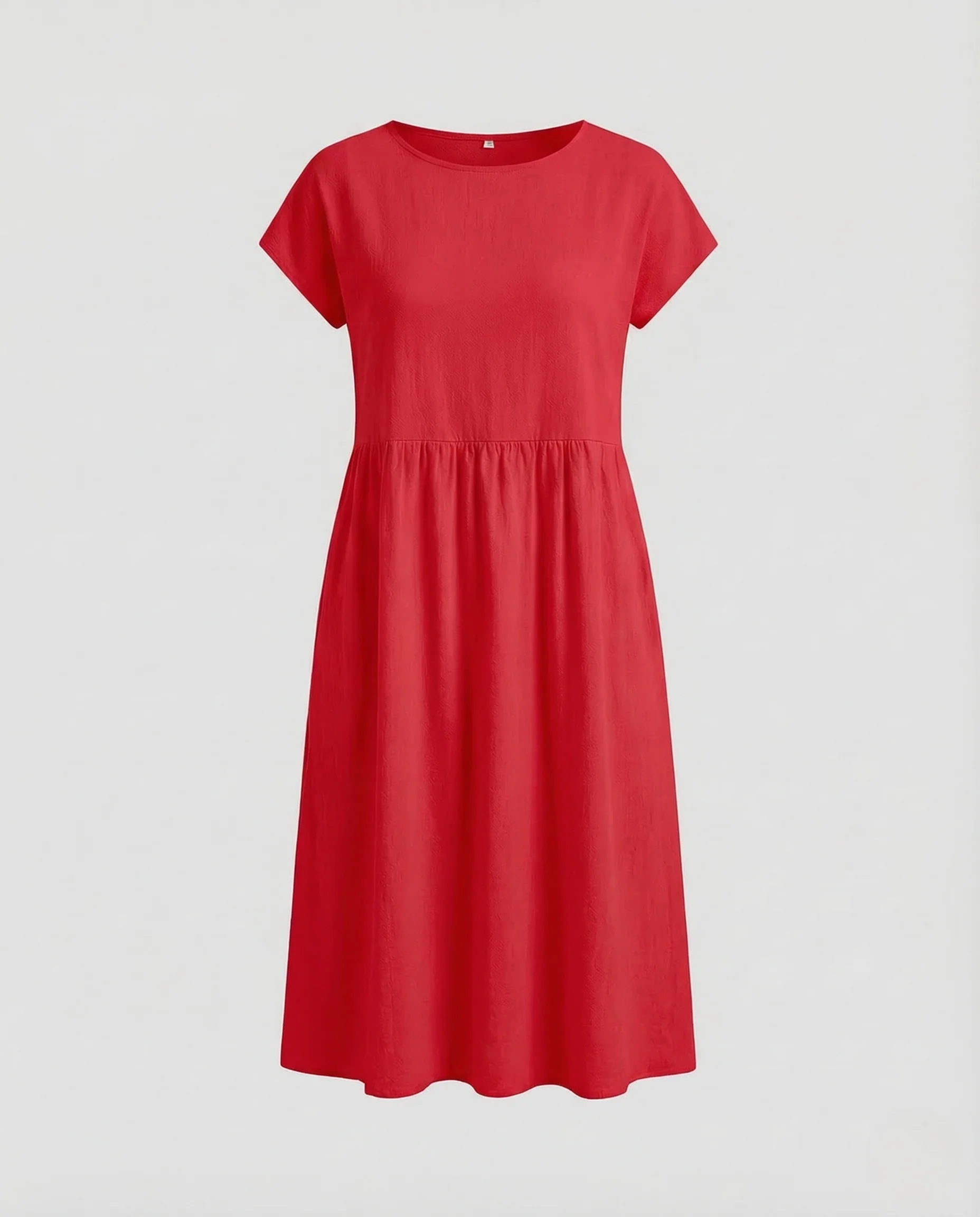 Damen Babydoll Kleid Knielang Taschen - Image 8