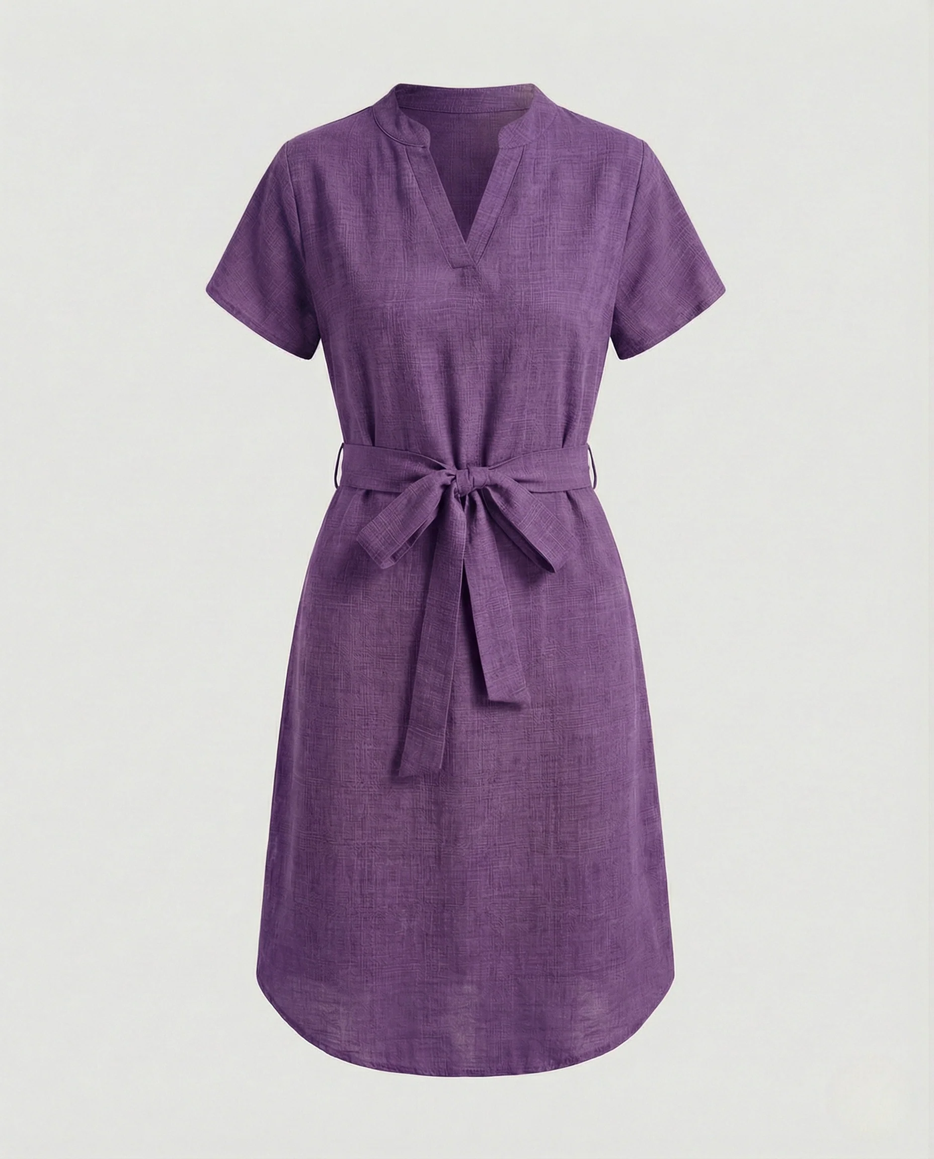 Freizeitkleid Damen Leinen Knielang - Image 7