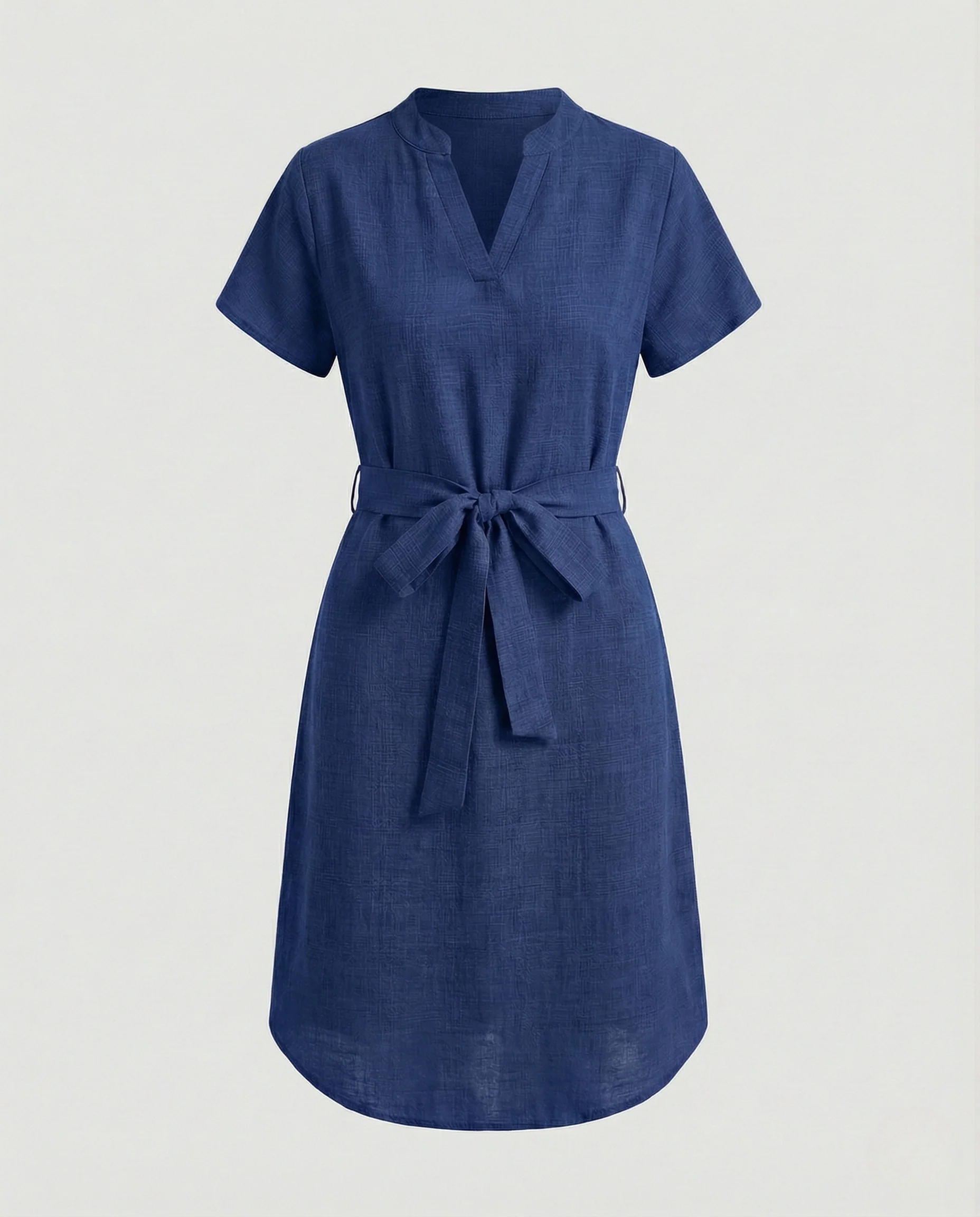 Freizeitkleid Damen Leinen Knielang - Image 8