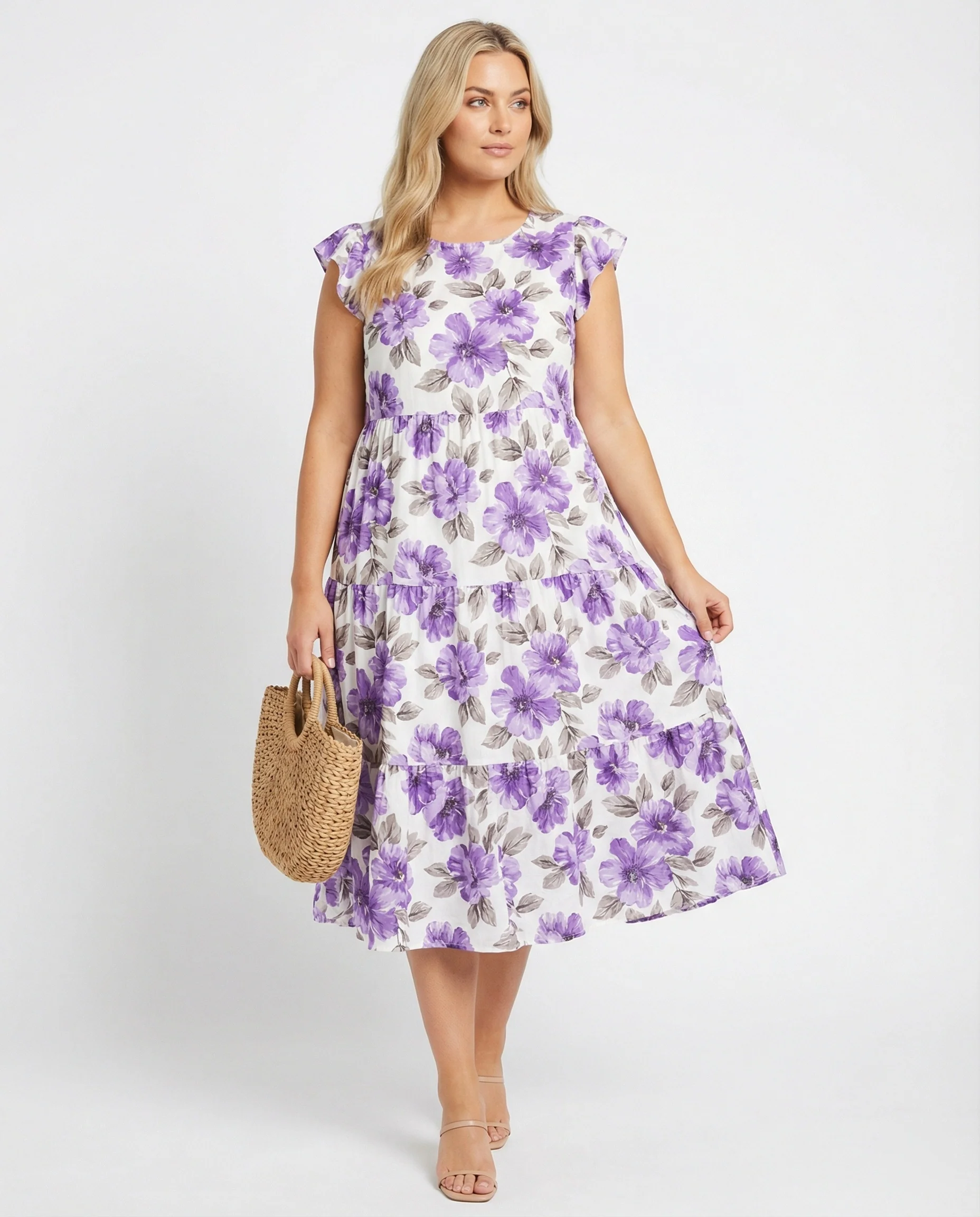 Damen Sommerkleid knielang mit Volant - Image 8