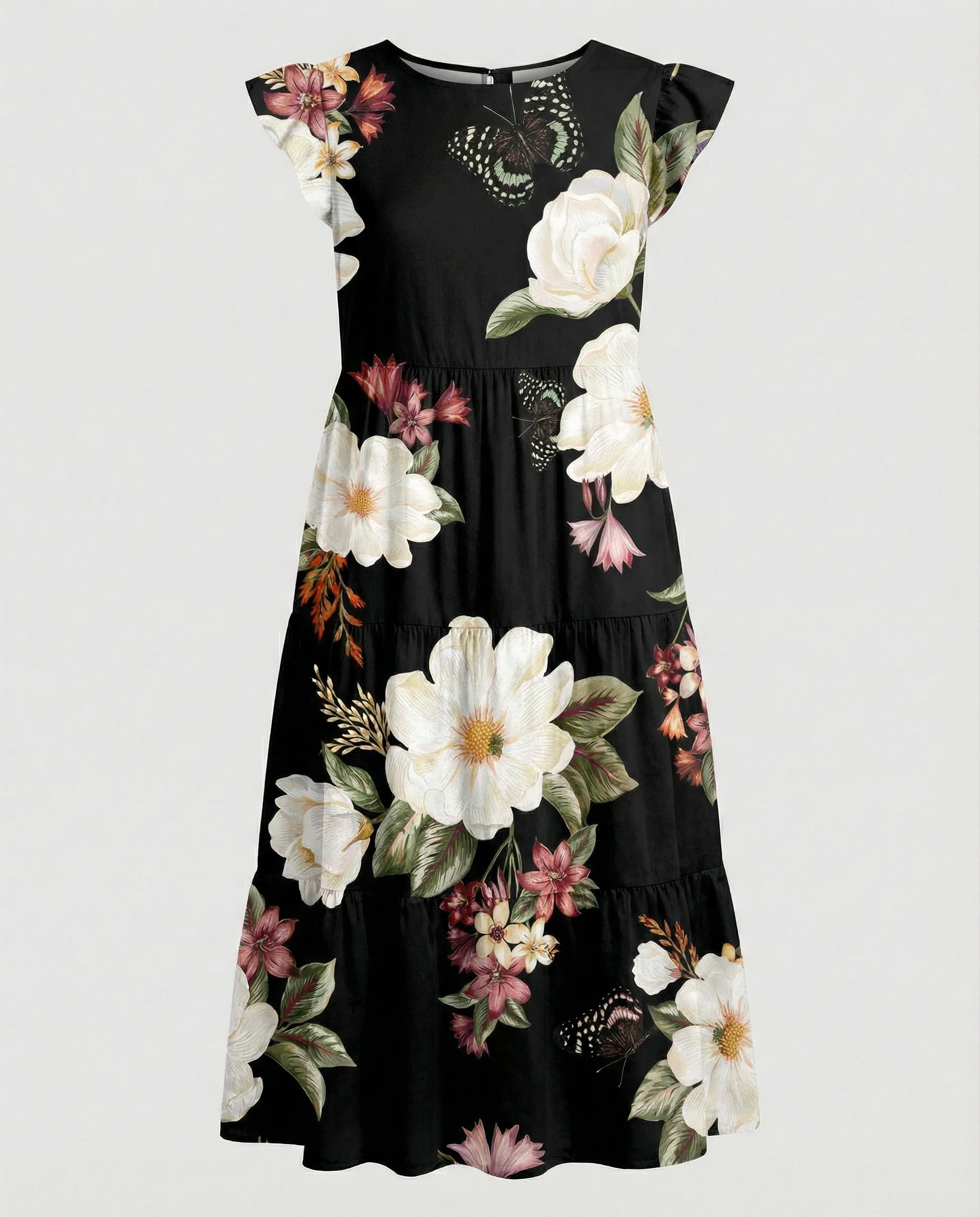 Damen Sommerkleid knielang mit Volant - Image 9