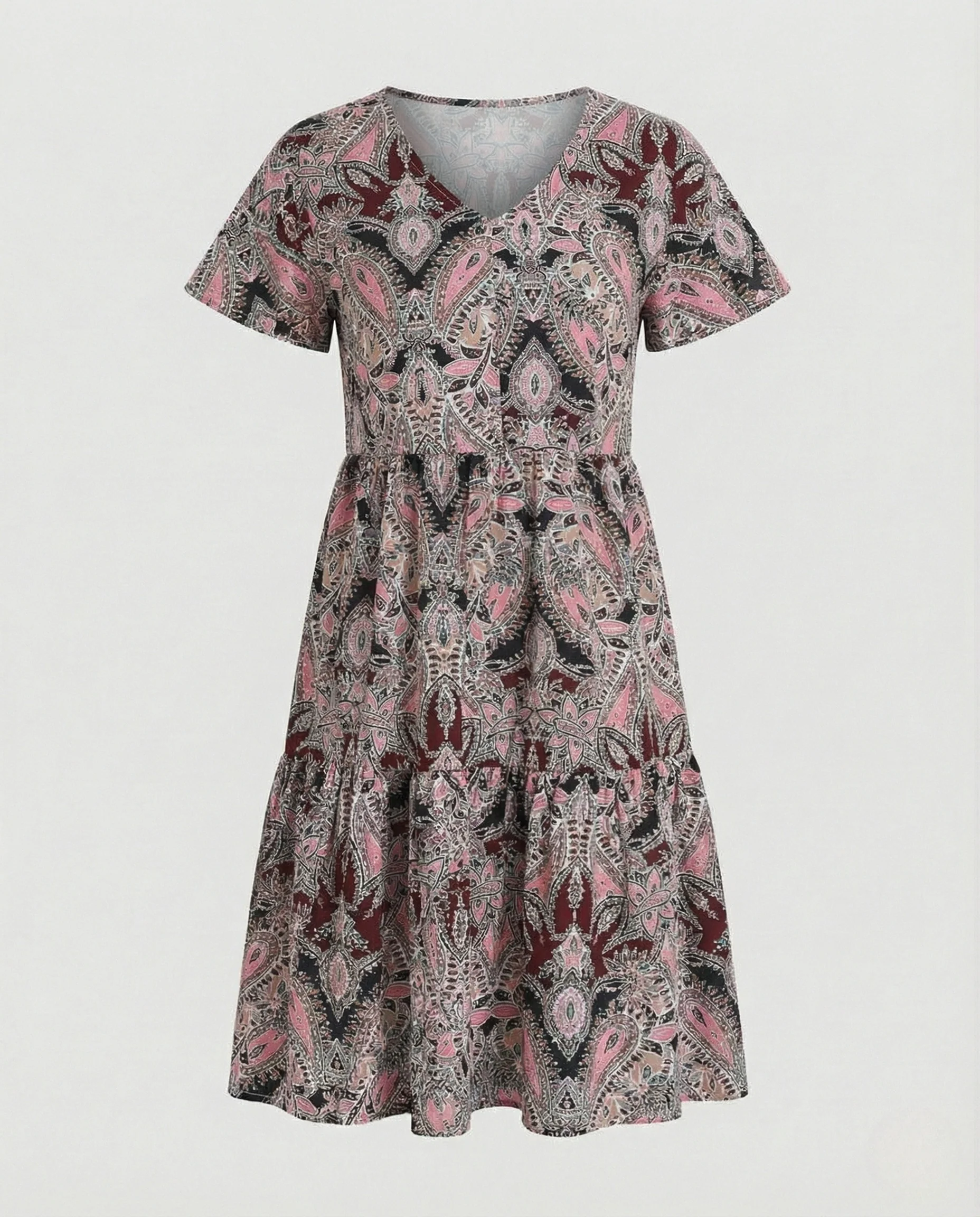 Damen Knielanges Stufenkleid mit Paisley-Muster - Image 7