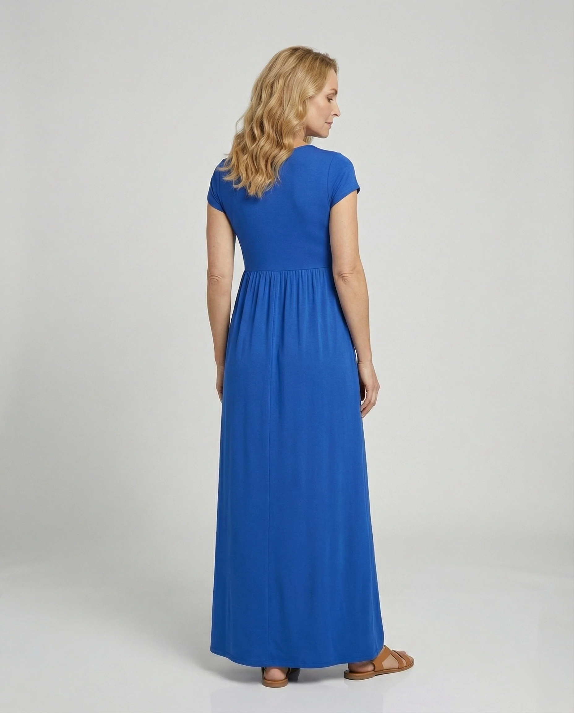 Damen Maxikleid Jersey mit Taschen - Image 4