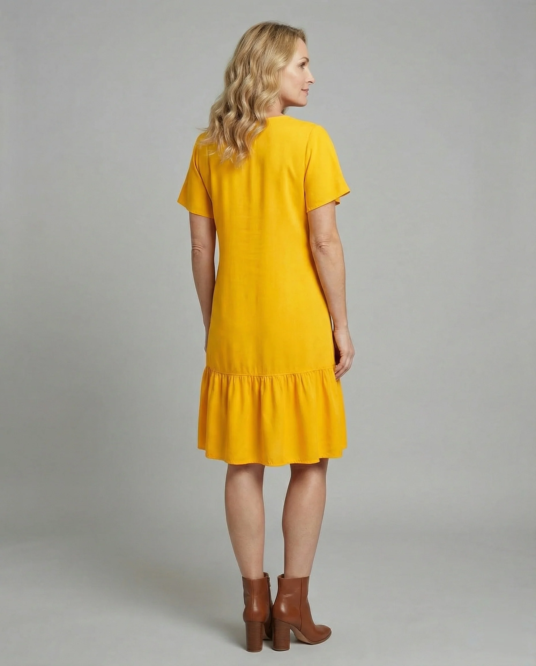 Damen Sommerkleid A-Linie Knopfleiste - Image 3