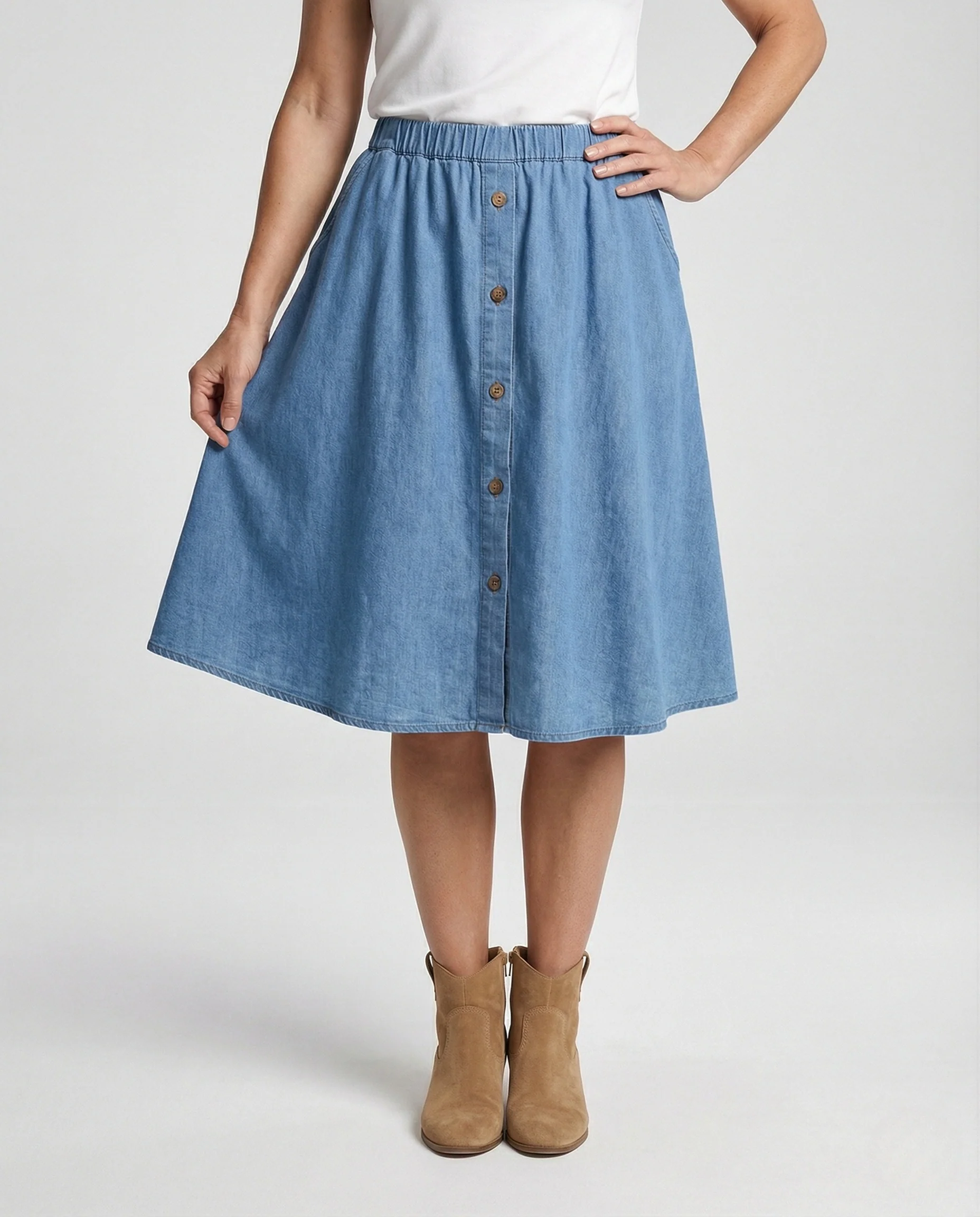 Midirock Damen A-Linie Jeans - Image 2