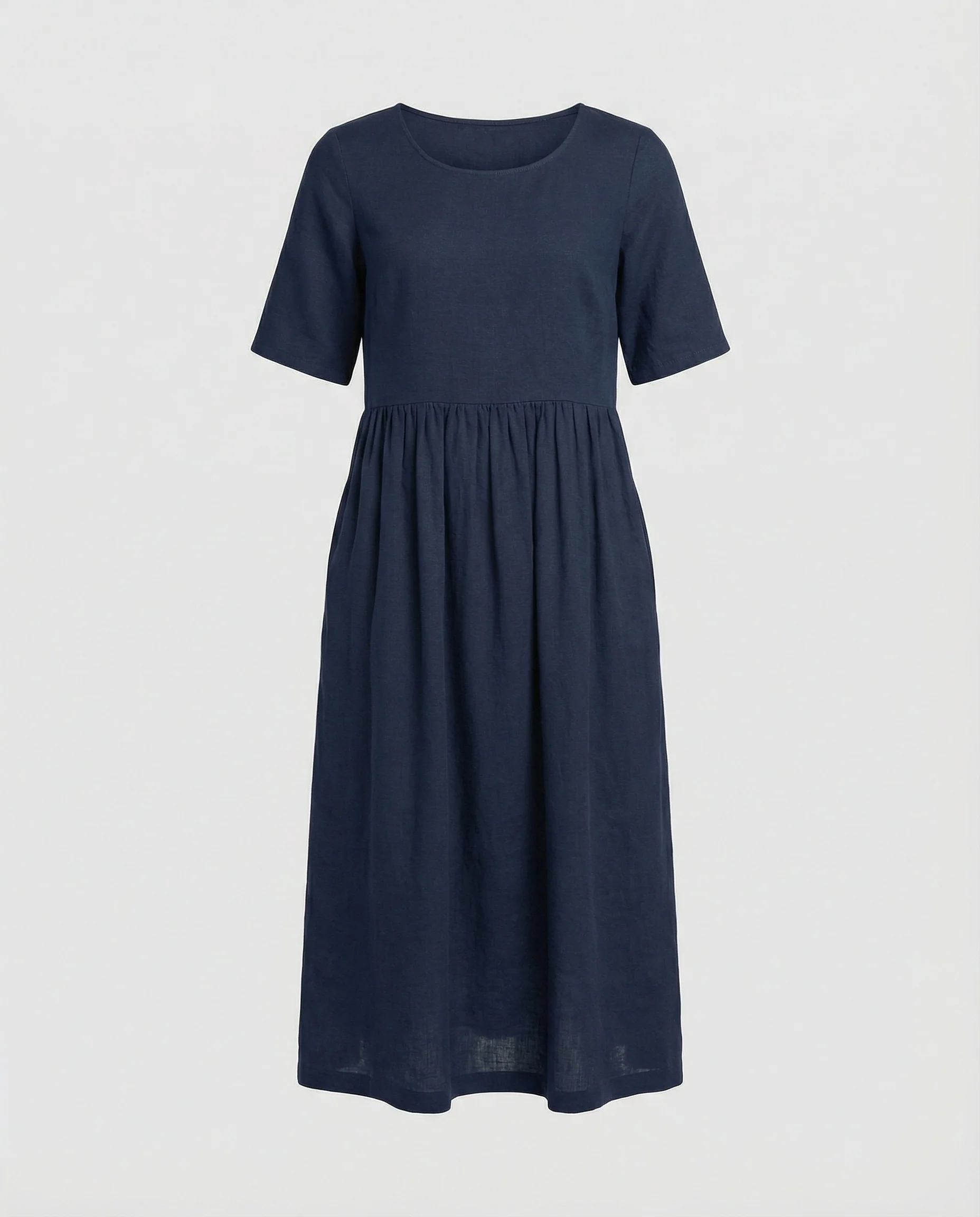 Freizeitkleid Damen Midikleid Leinenoptik - Image 5