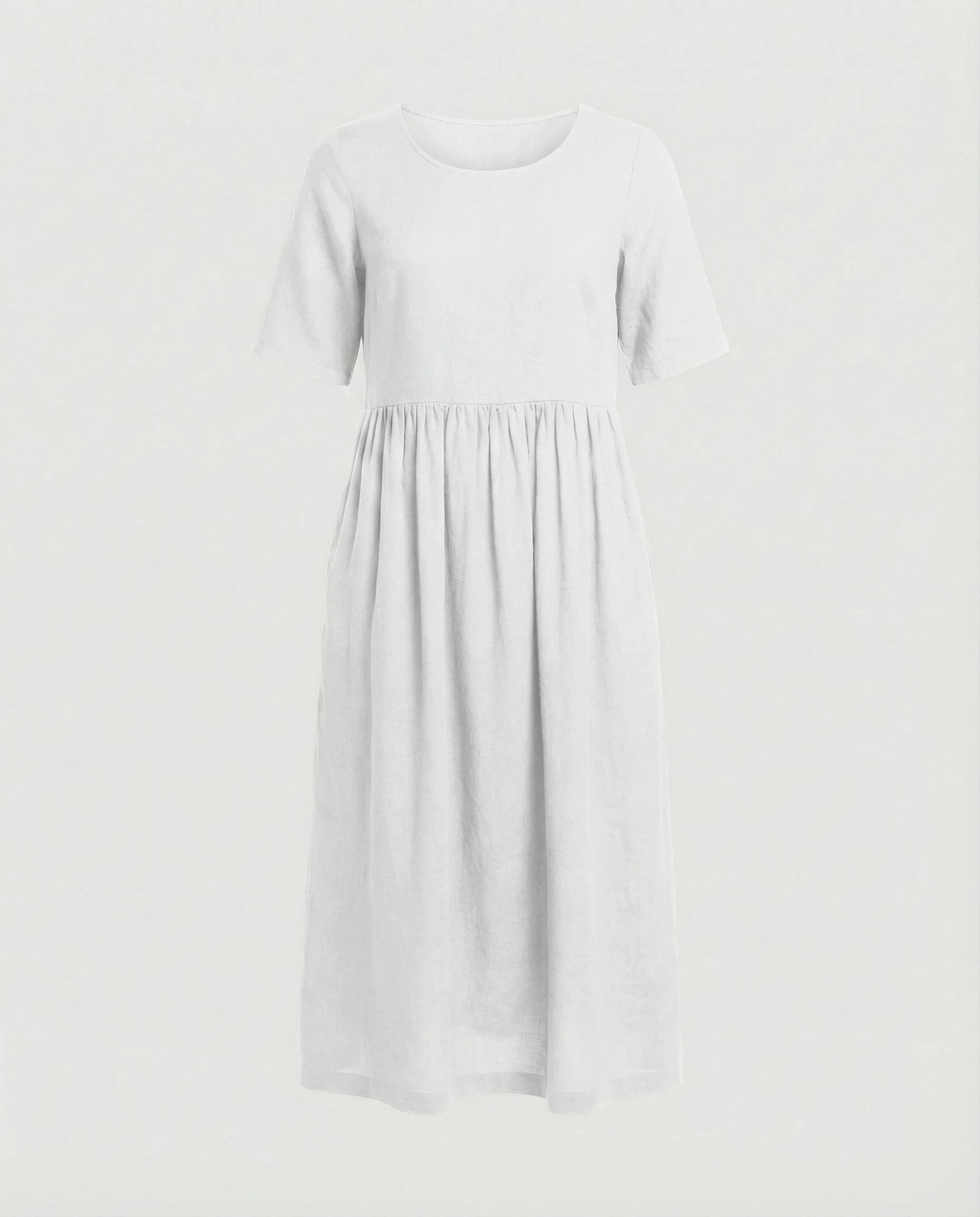 Freizeitkleid Damen Midikleid Leinenoptik - Image 6