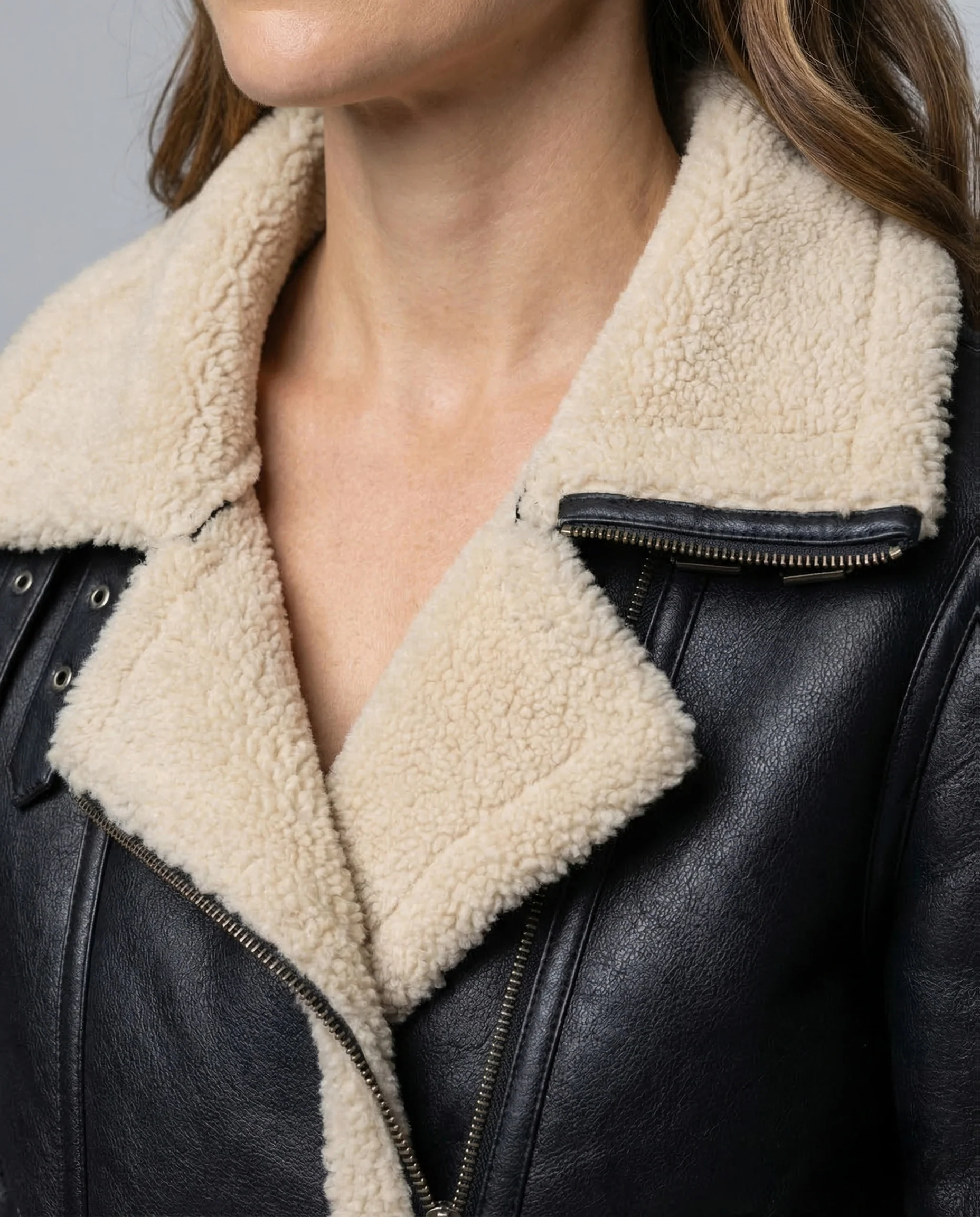 Damen Fliegerjacke Kurz Teddy - Image 3