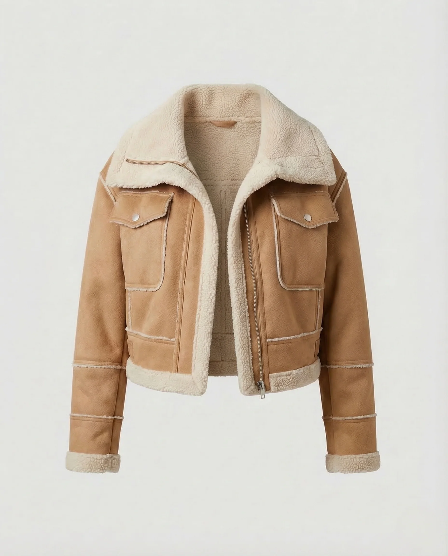 Damen Fliegerjacke Kurz Teddy - Image 6