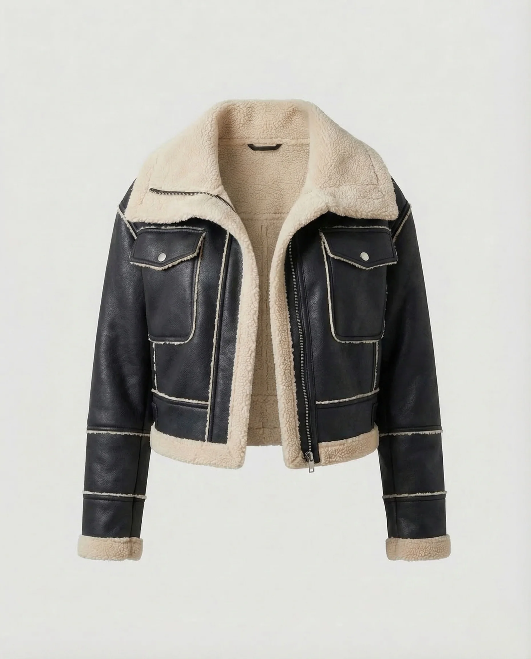 Damen Fliegerjacke Kurz Teddy - Image 7