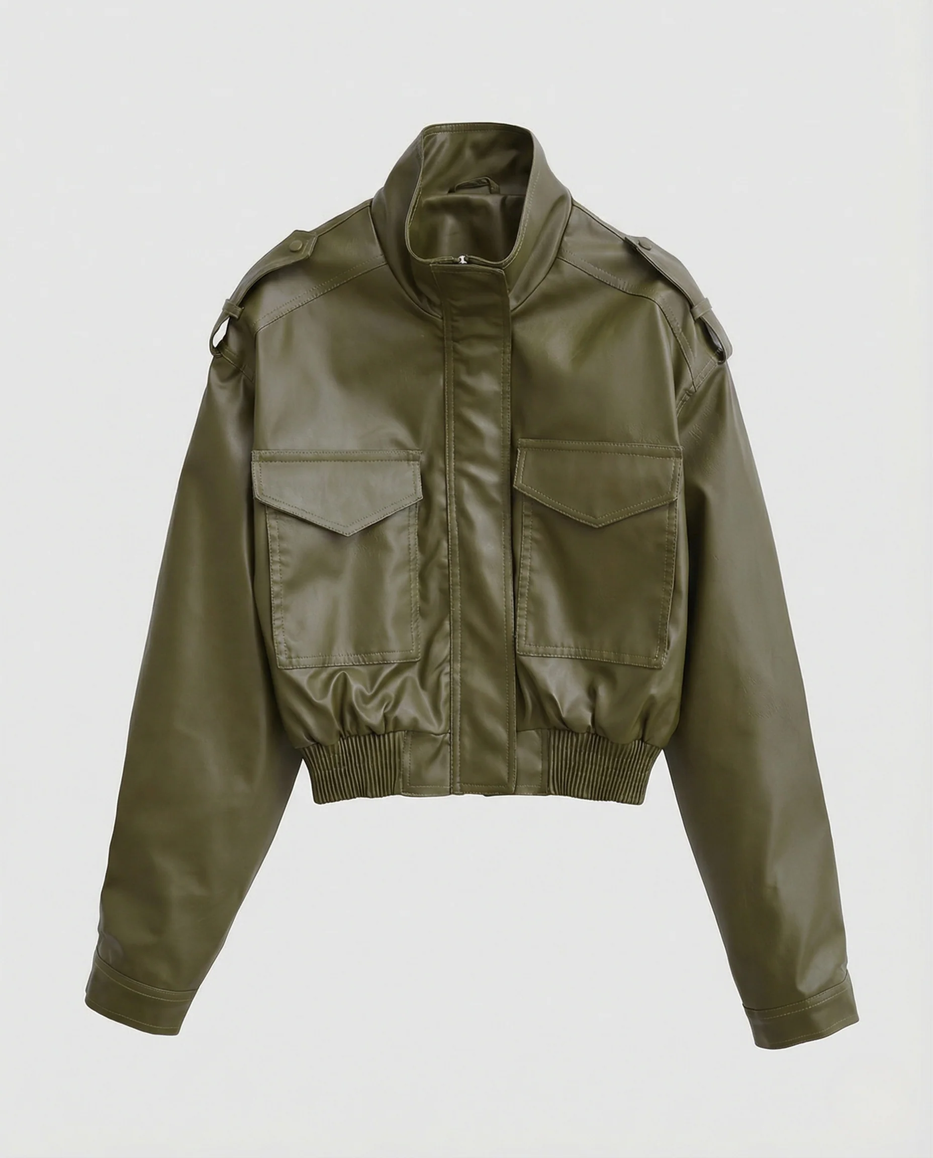 Damen Jacke Lederimitat kurz - Image 4