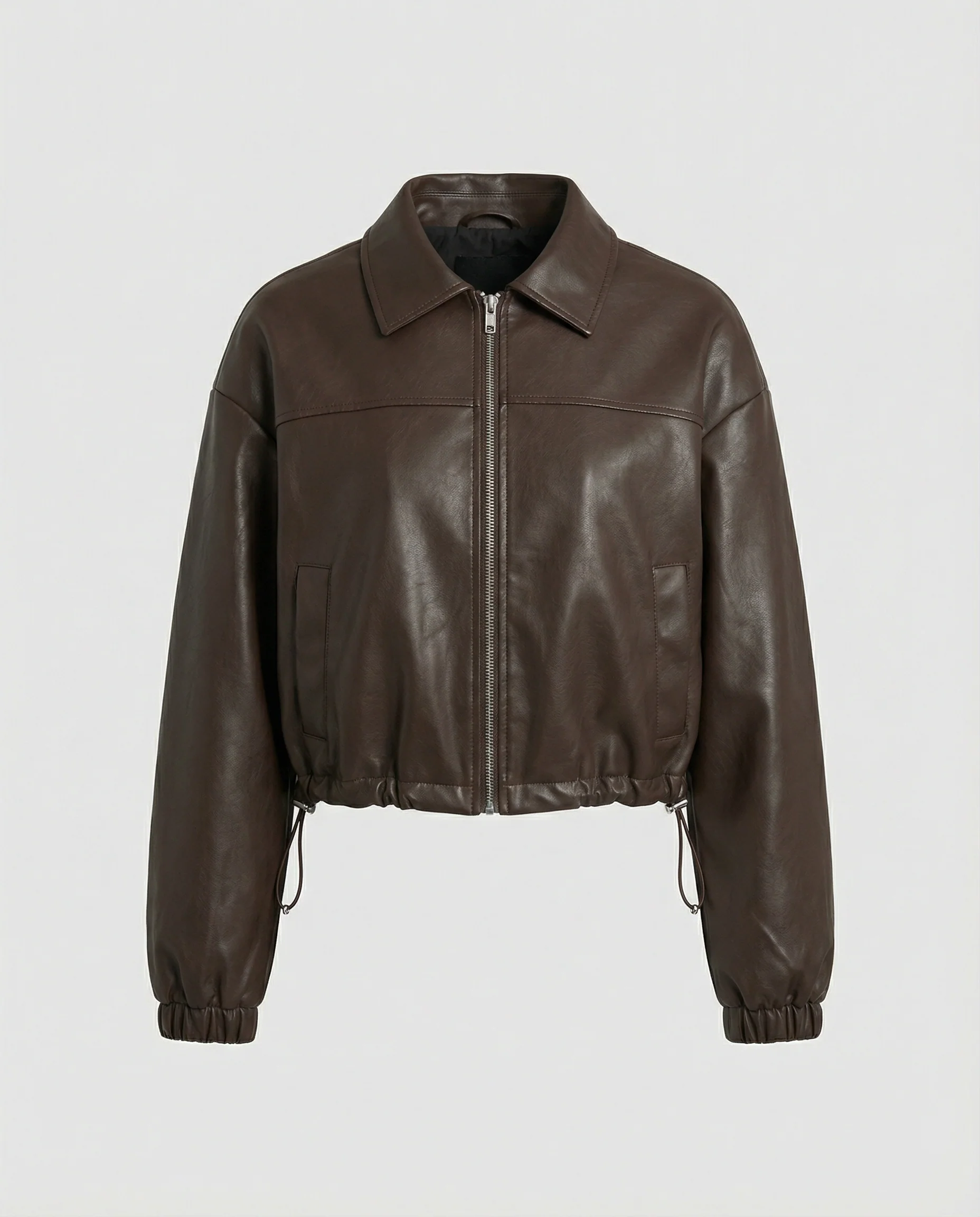 Damen kurz geschnittene Hemdjacke mit Kapuze, großen Pattentaschen und Kordelzugsaum Heidi-Mode - Image 5
