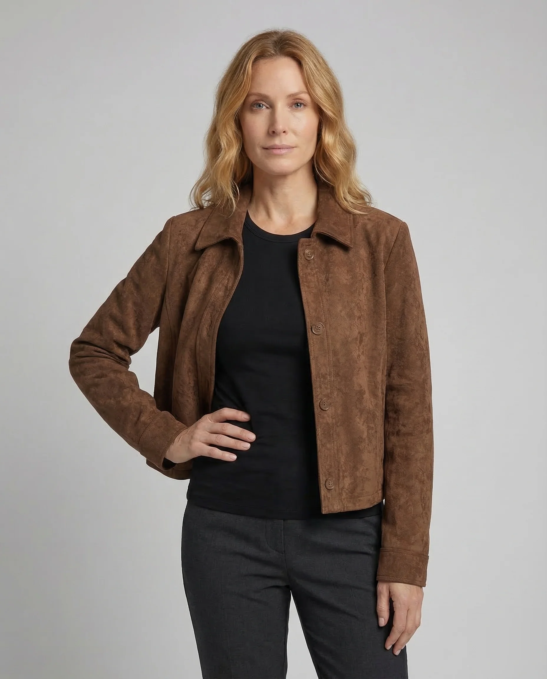 Damen Wildlederjacke Kurz - Image 2