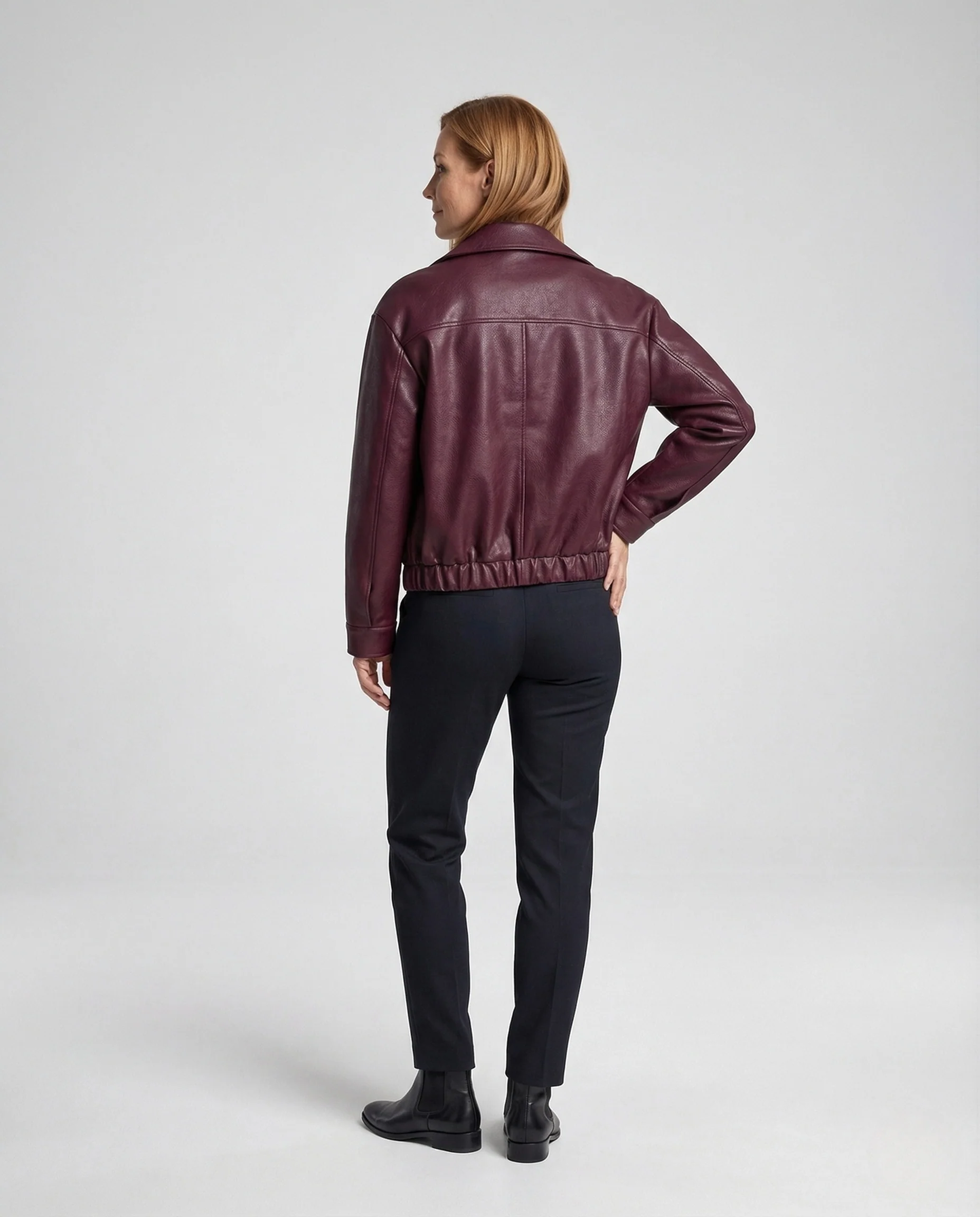 Damen Kunstleder Kurzjacke - Image 4